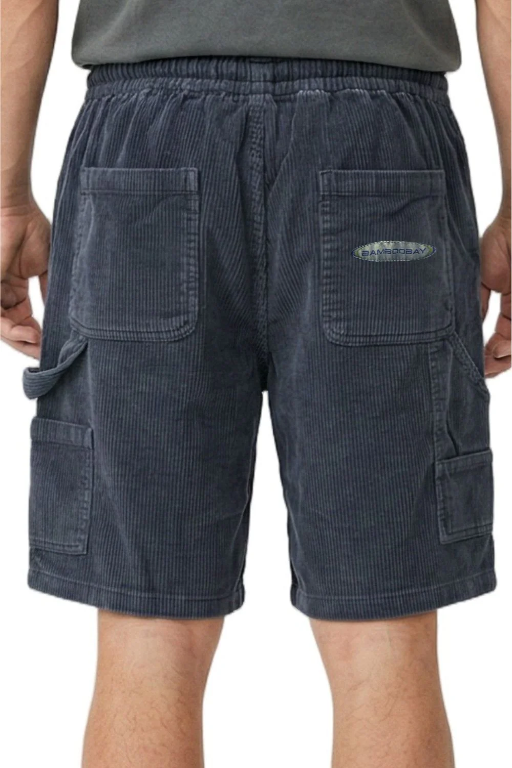 BamBooBay Chippy Chill Mens 22" Cord Shorts Dark Navy - Image 5