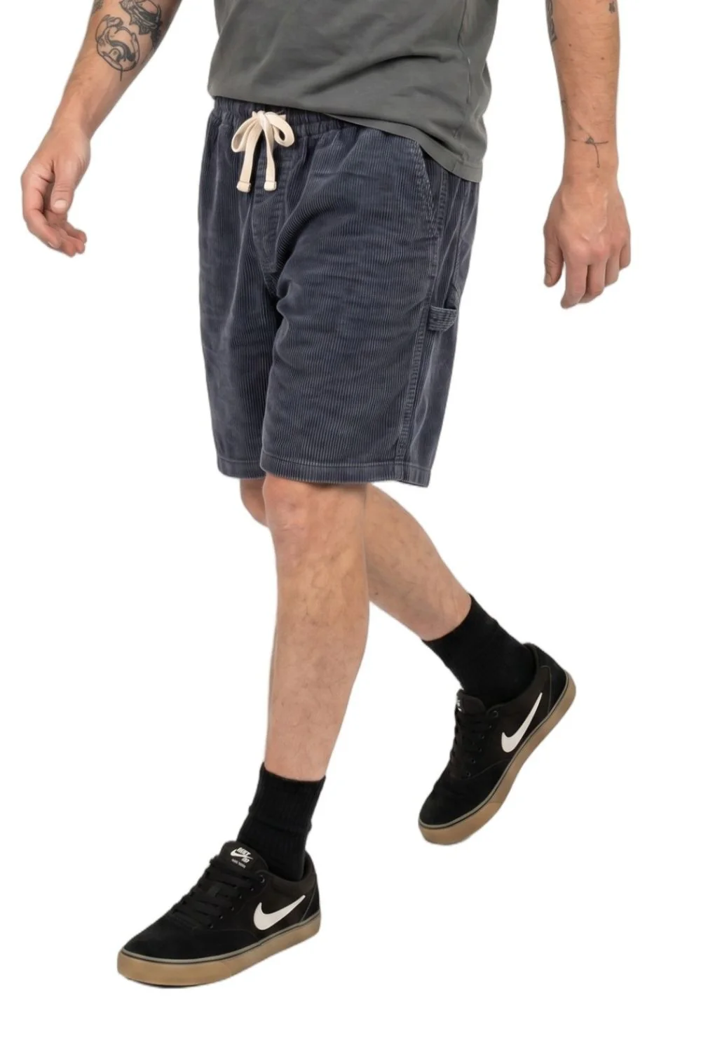 BamBooBay Chippy Chill Mens 22" Cord Shorts Dark Navy - Image 6