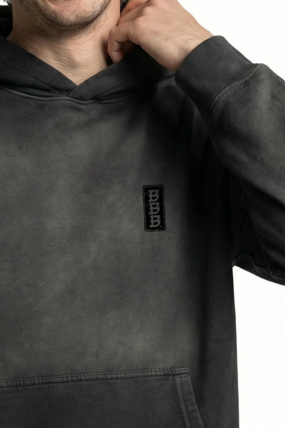 BamBooBay Hanko Stamp Mens Hoddie Shadowed Black - Image 3