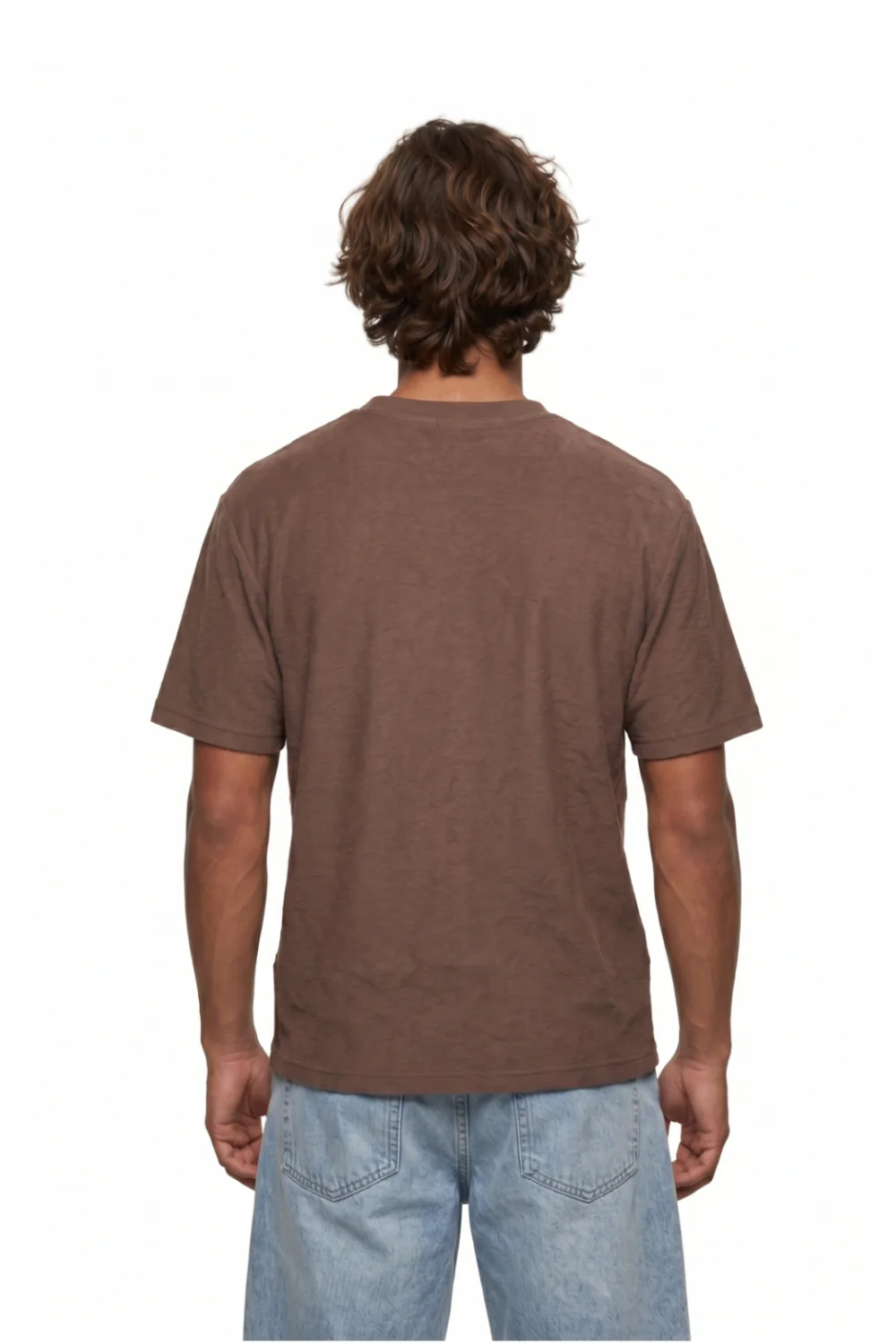 BamBooBay Lazy Terry Mens T-Shirt Chocolate - Image 3