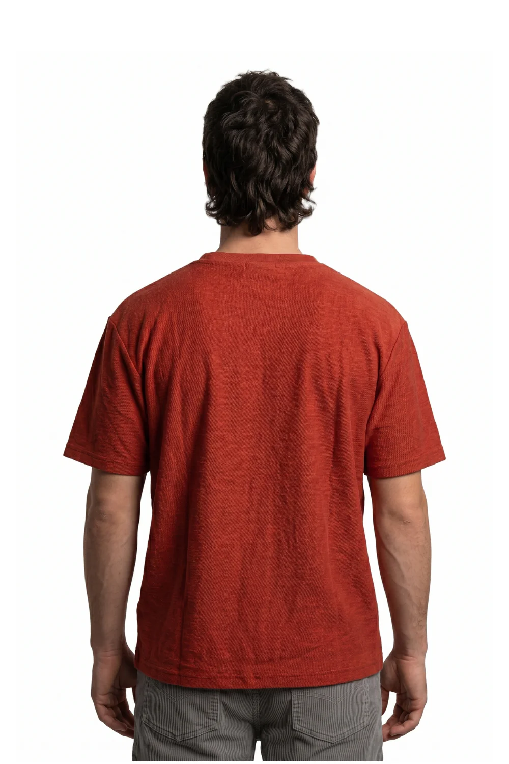 BamBooBay Lazy Terry Mens T-Shirt Terracotta - Image 3