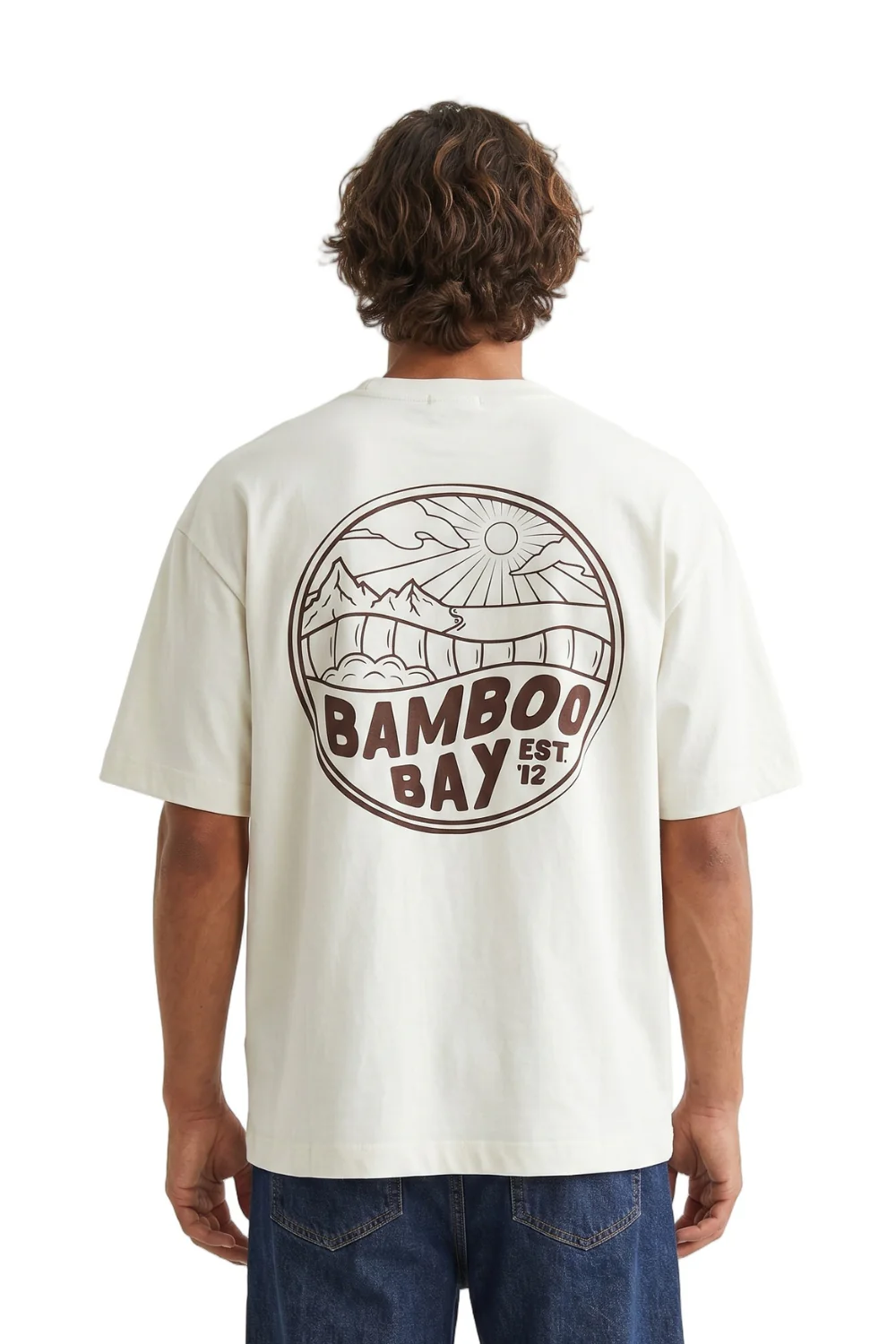 BamBooBay Mountain Badge Mens T-Shirt Ivory