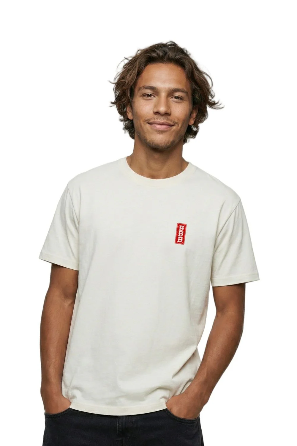 BamBooBay Ramen Mens T-Shirt Stone Wash White - Image 3