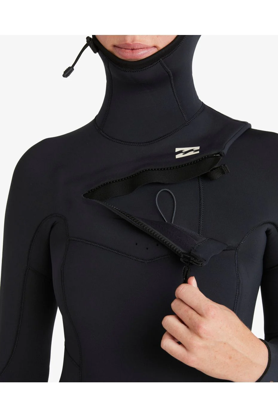Billabong Womens 5/4 Synergy Natural Chest Zip Hooded Wetsuit Night Fall - Image 6