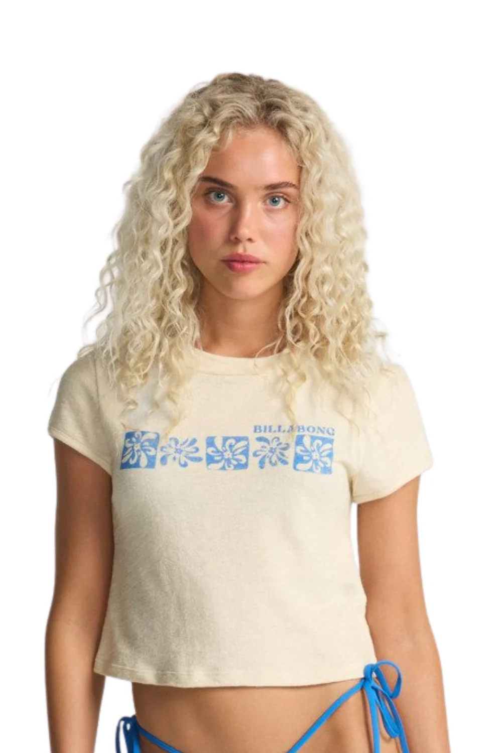 Billabong Baby Tee Womens Cropped T-Shirt White Cap