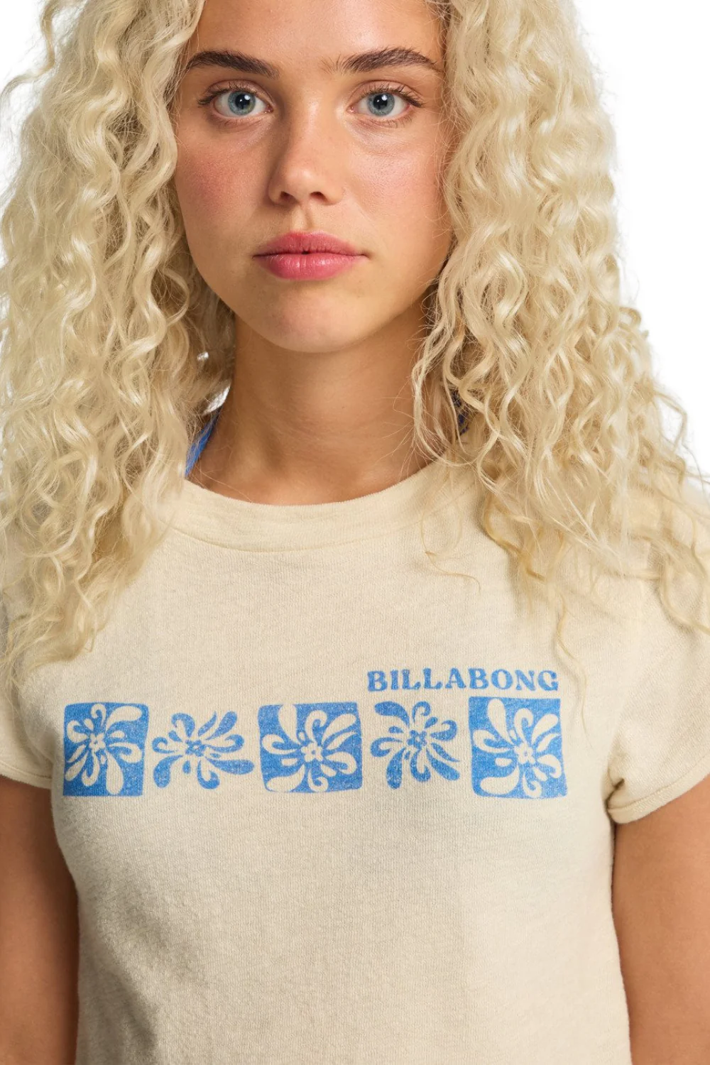 Billabong Baby Tee Womens Cropped T-Shirt White Cap - Image 4