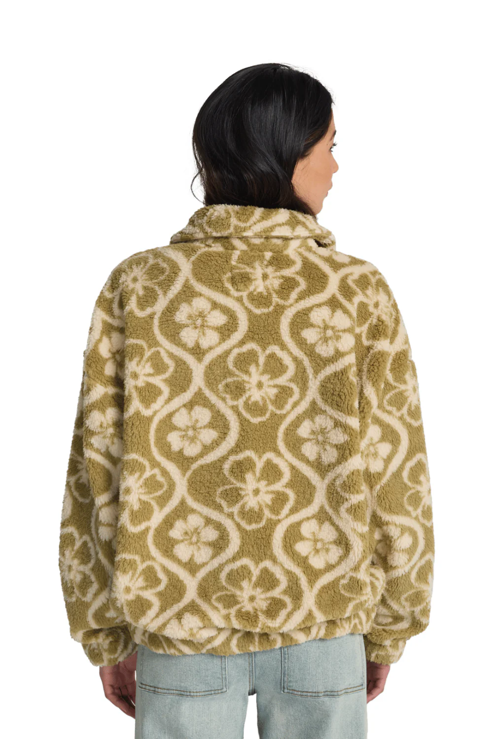 Billabong First Light Womens Full Zip Fleece Cactus Green - Image 2