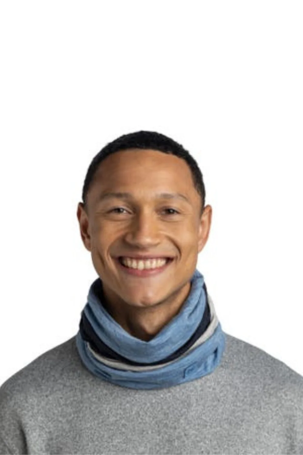 Buff Merino Move Multifunctional Neckwear Block Lake Blue - Image 3