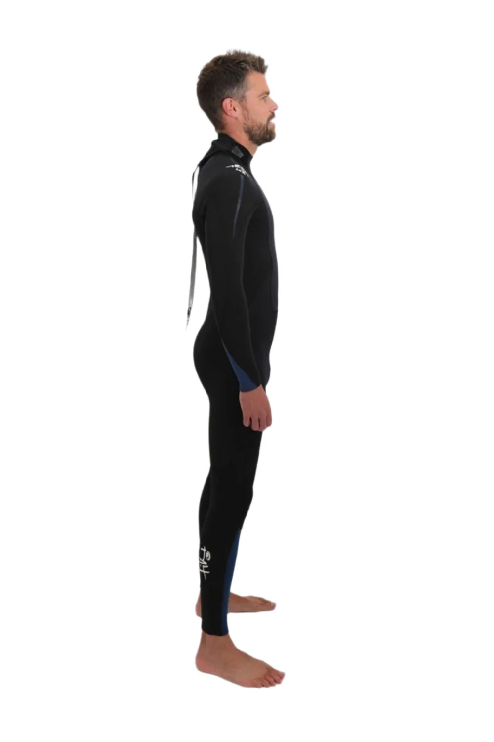 Tiki Tech 4/3mm Mens Wetsuit Back Zip Black/Blue - Image 4