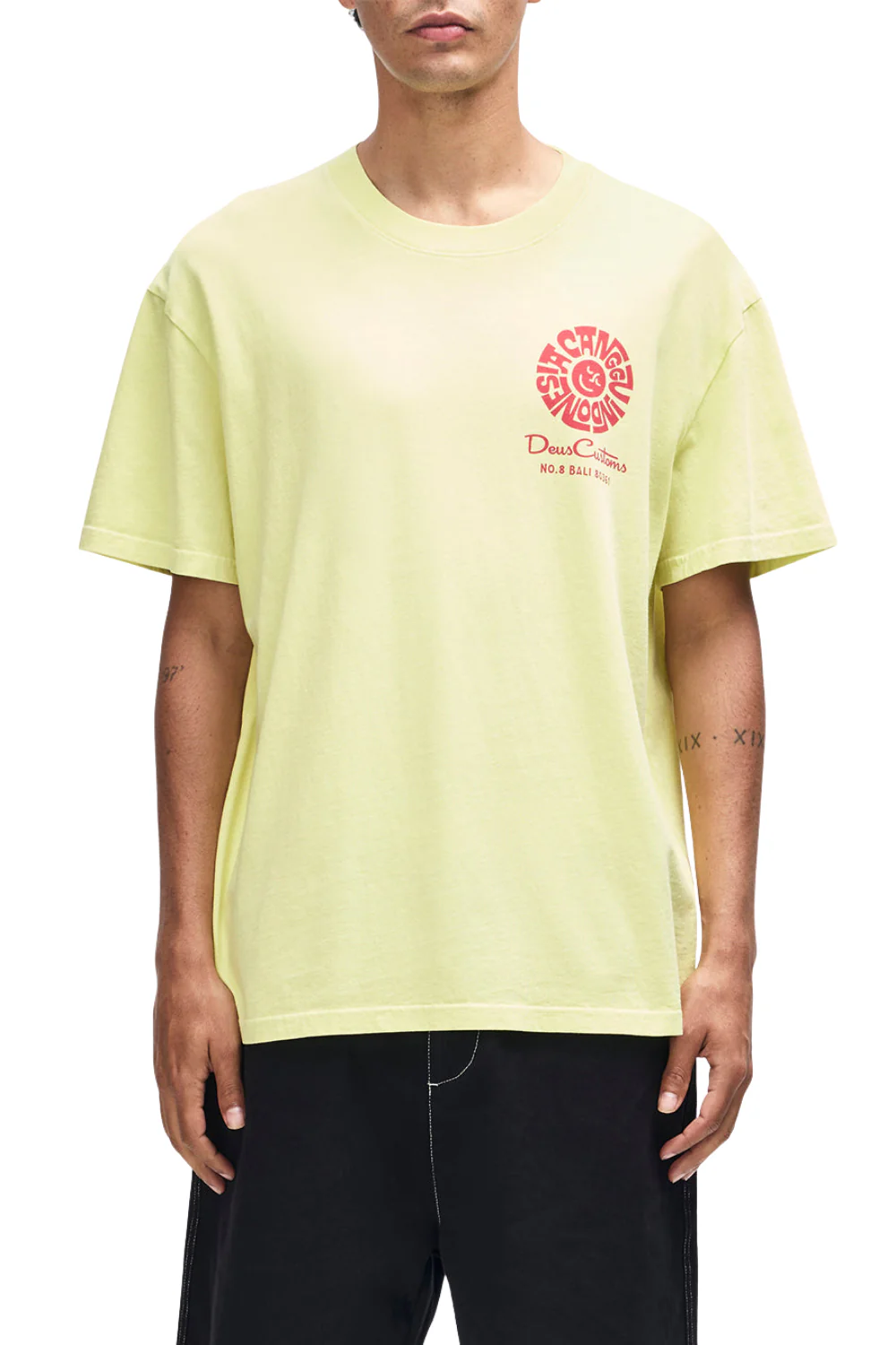Deus Canggu Address Mens T-Shirt Canary Yellow - Image 2