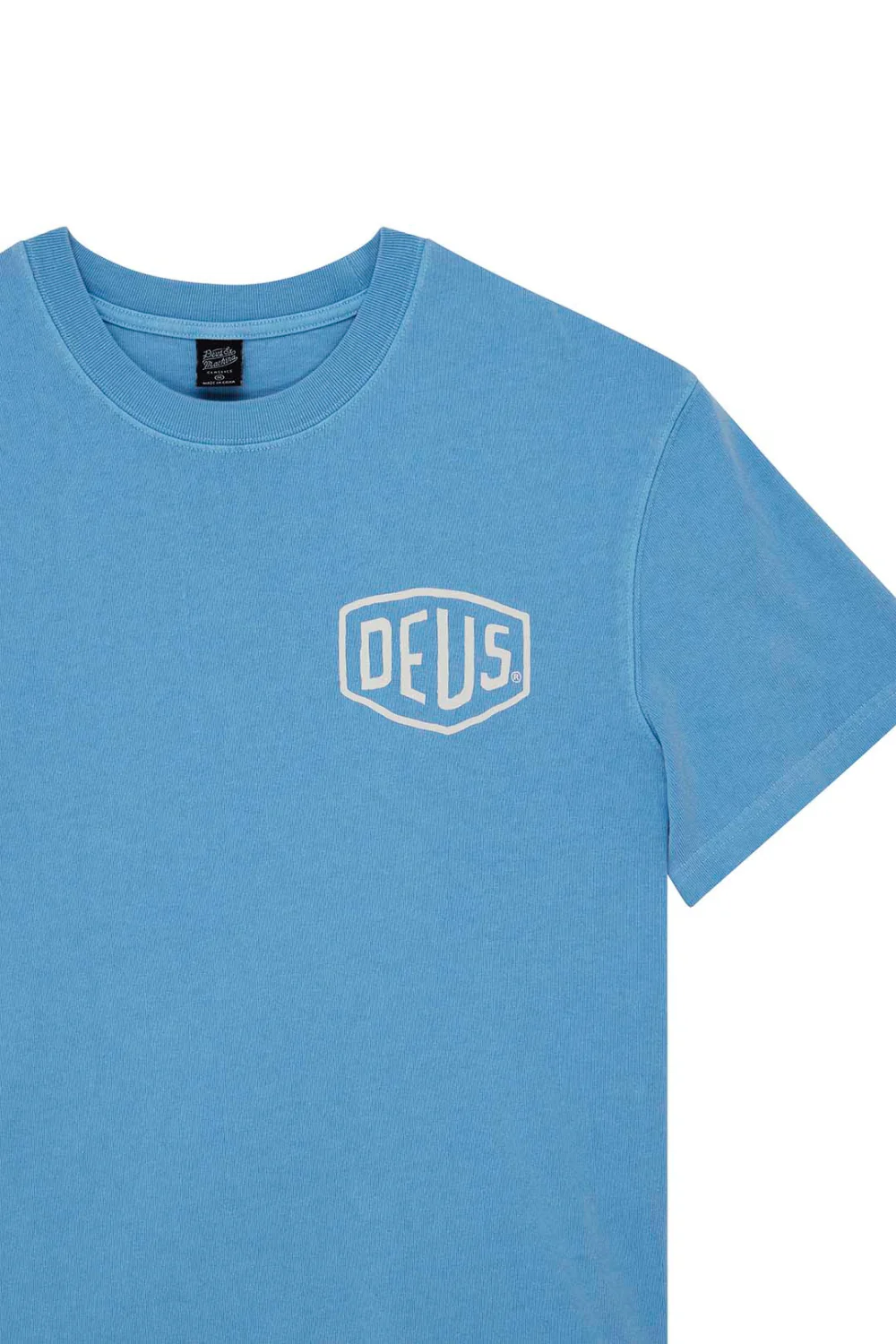 Deus Shield Mens Garment Dyed T-Shirt Bonnie Blue - Image 3