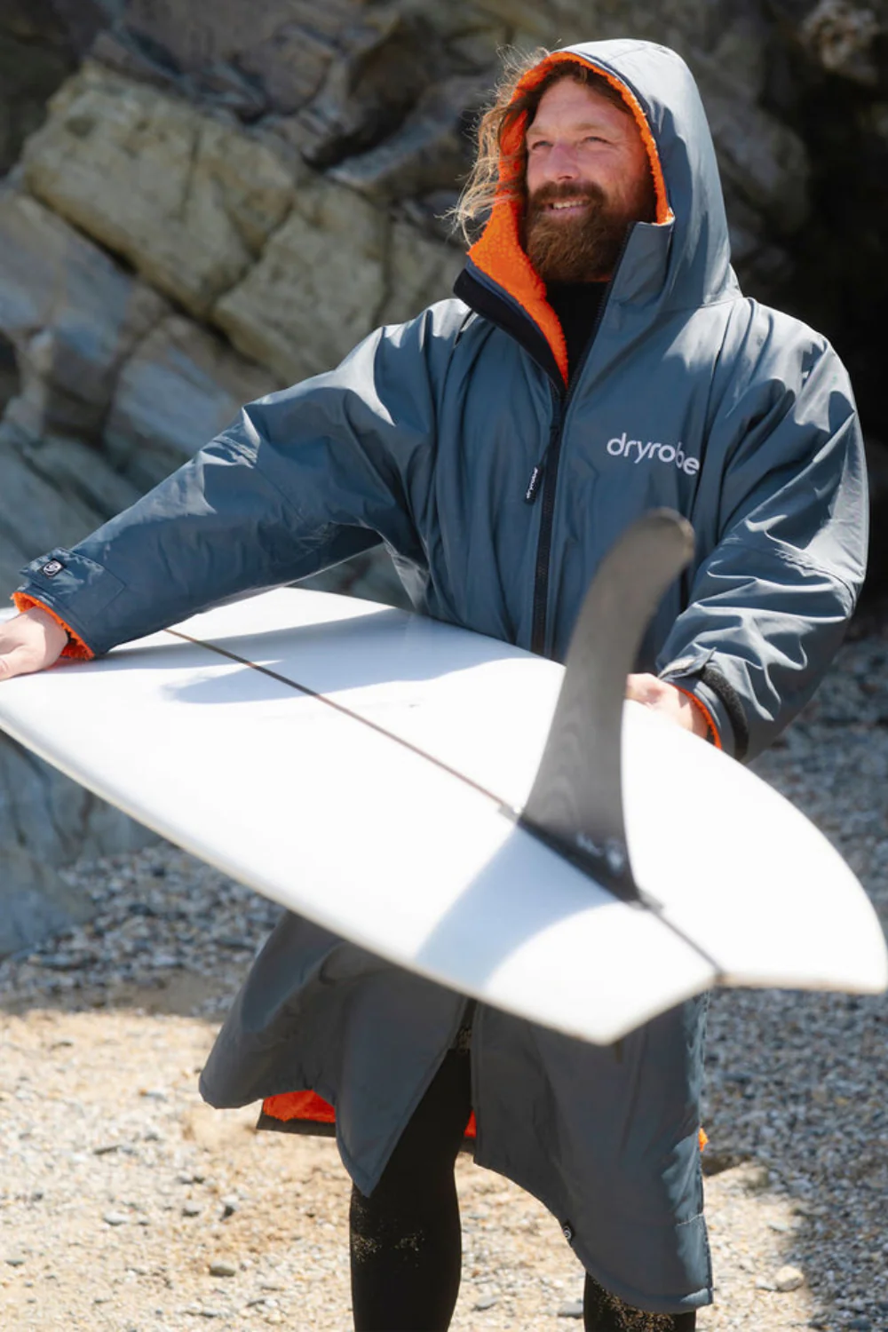 Dryrobe Advance Adult Long Sleeve Dark Grey Orange - Image 6