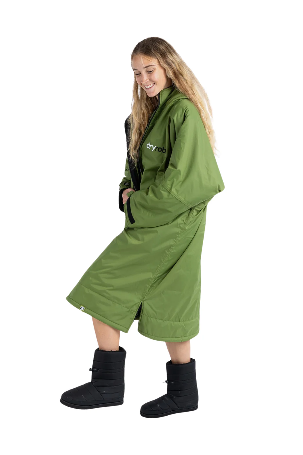 Dryrobe Advance Long Sleeve Changing Robe Forest Green/Black - Image 3