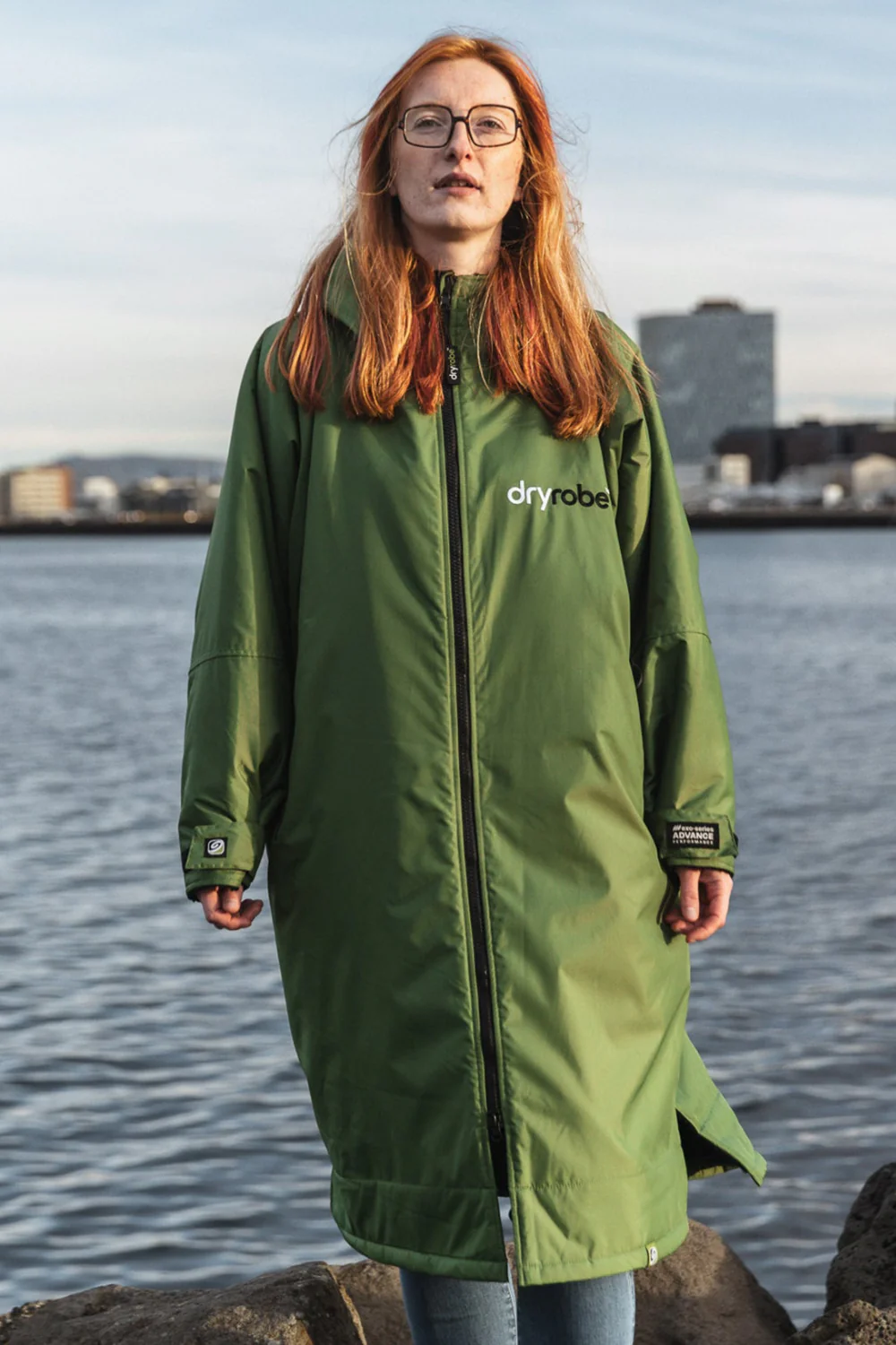 Dryrobe Advance Long Sleeve Changing Robe Forest Green/Black - Image 6