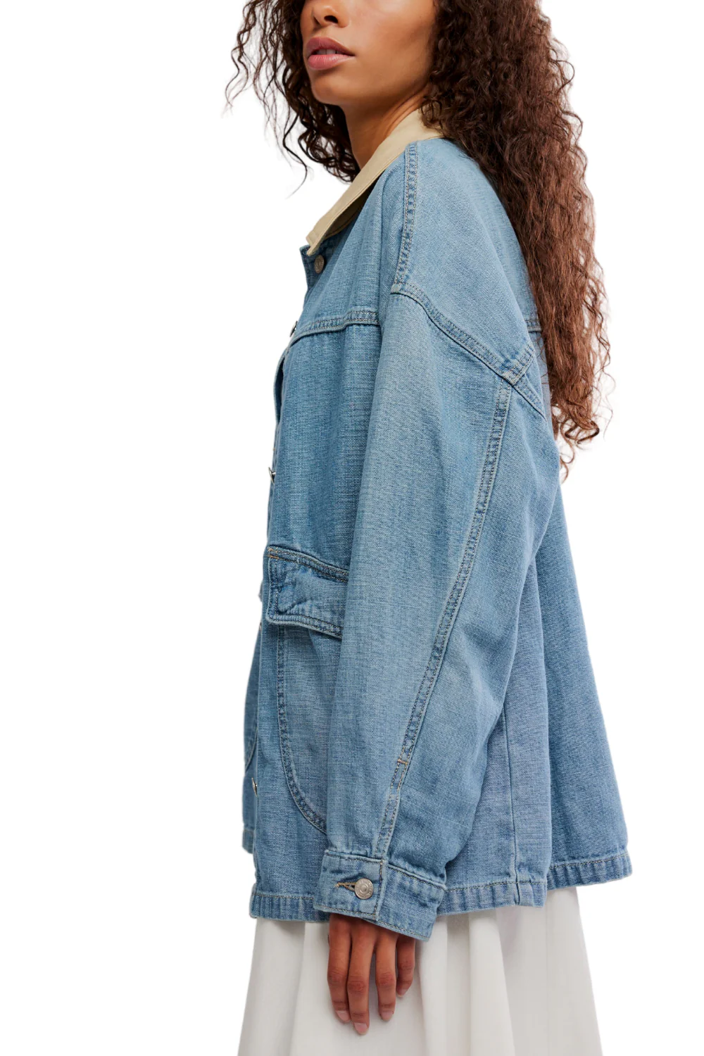Free People Lemon Womens Denim Jacket Berry Blues - Image 2