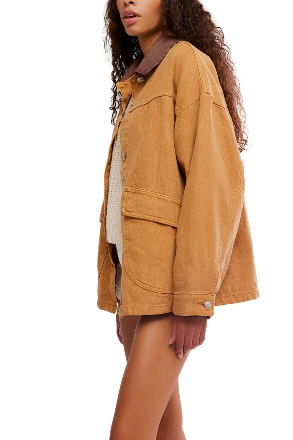 Free People Lemon Womens Denim Jacket Meerkat - Image 2