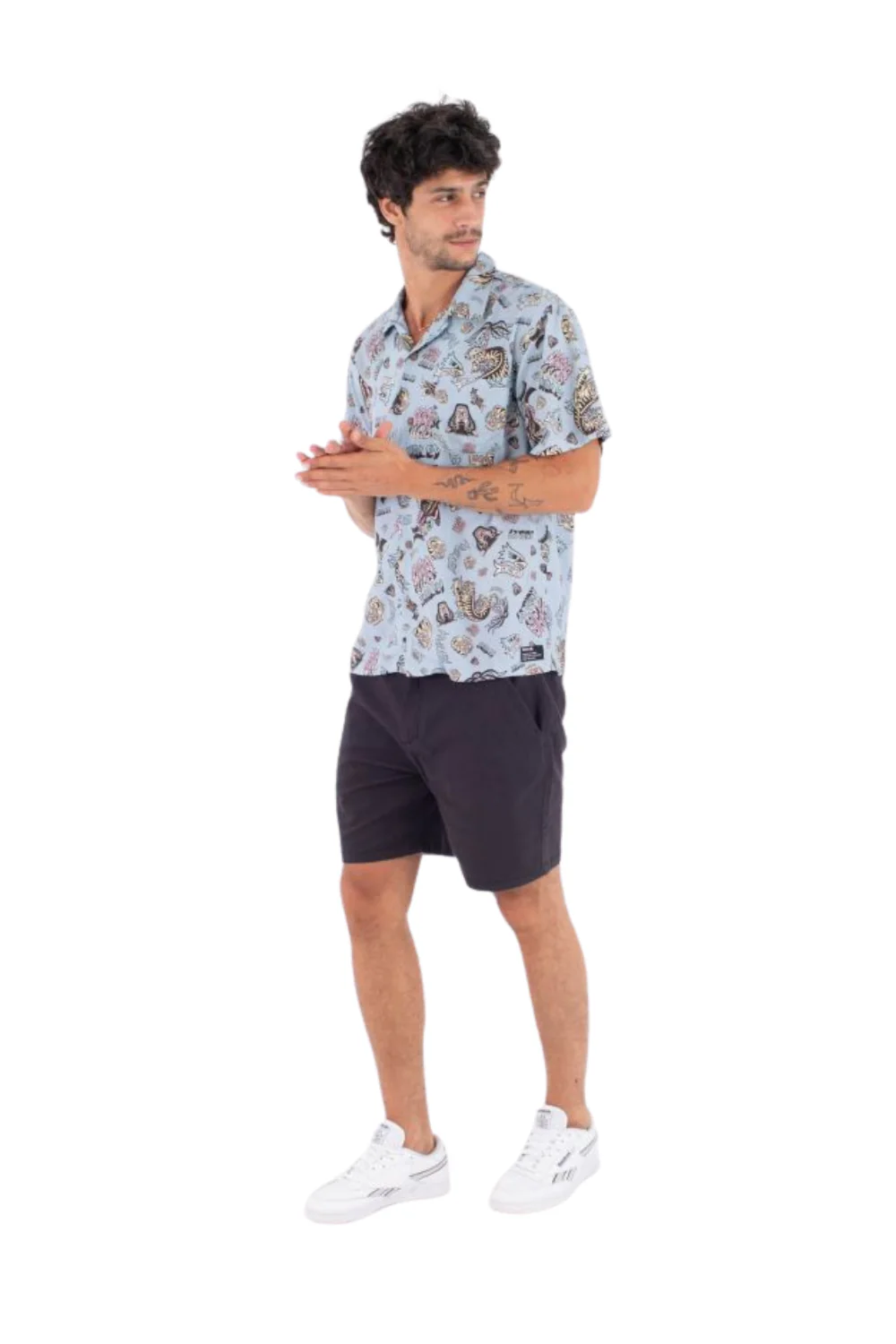 Hurley Etam Mens Short Sleeve Shirt Worker Blue - Image 6