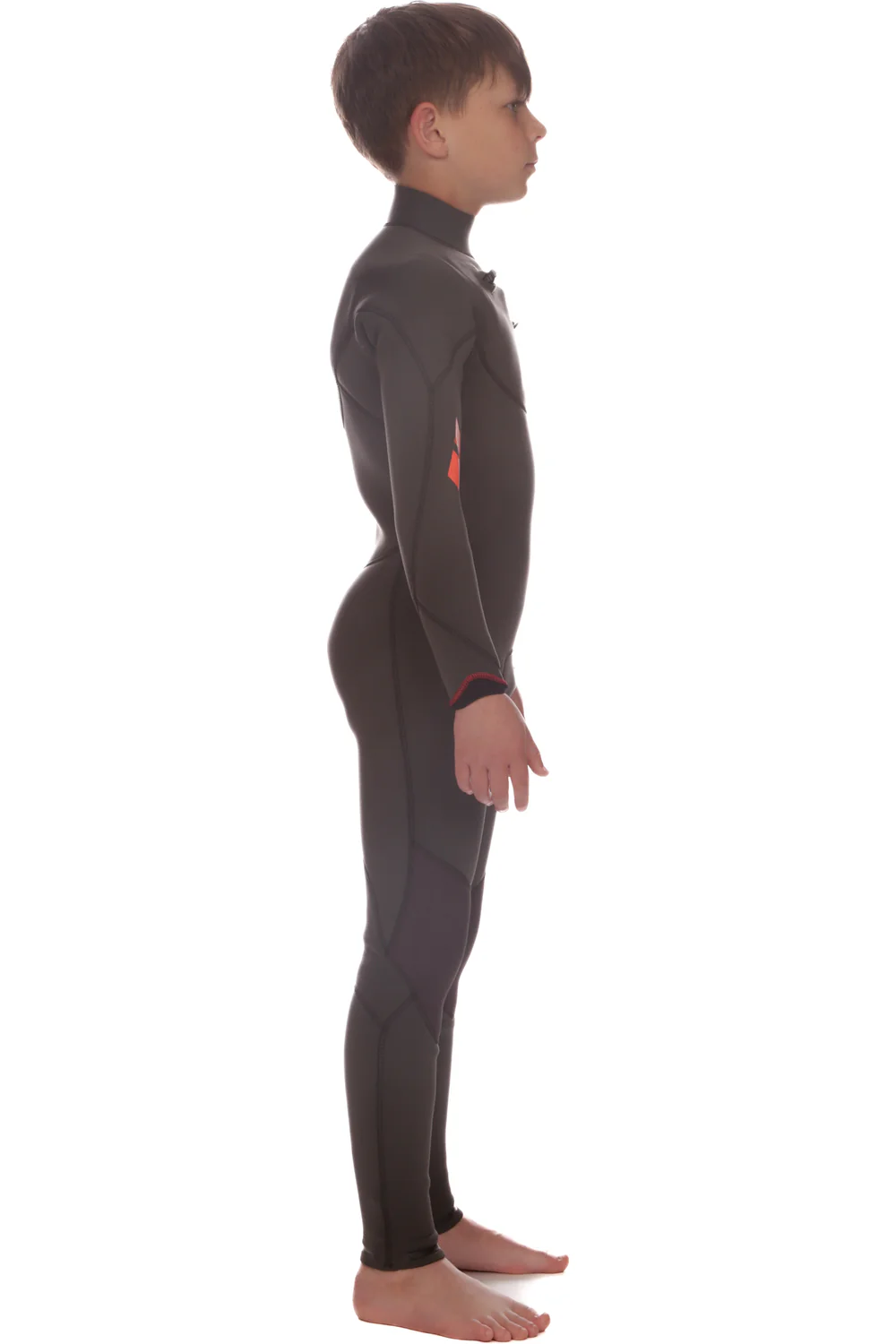 Tiki Zepha 4/3mm Junior Wetsuit Chest Zip Charcoal - Image 7