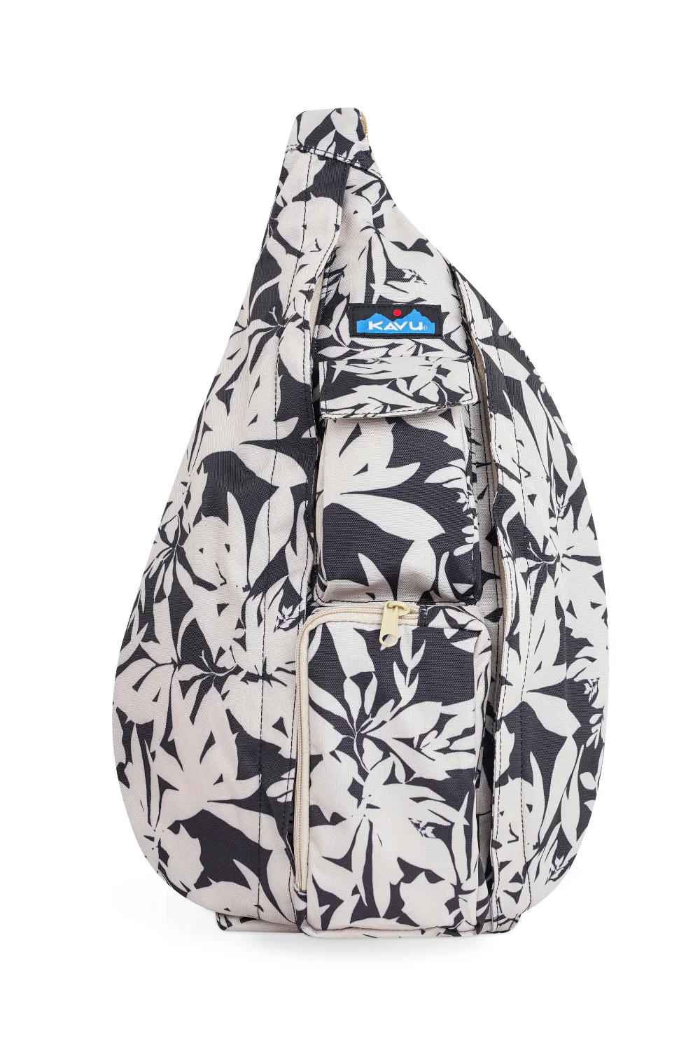 Kavu Rope Sling Bag Black/White Fronds - Image 3