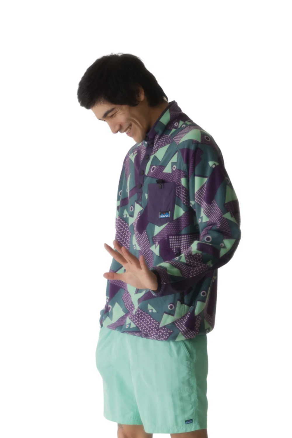 Kavu Teannaway Mens Polar Fleece Snap Pullover Mountain Court - Image 2