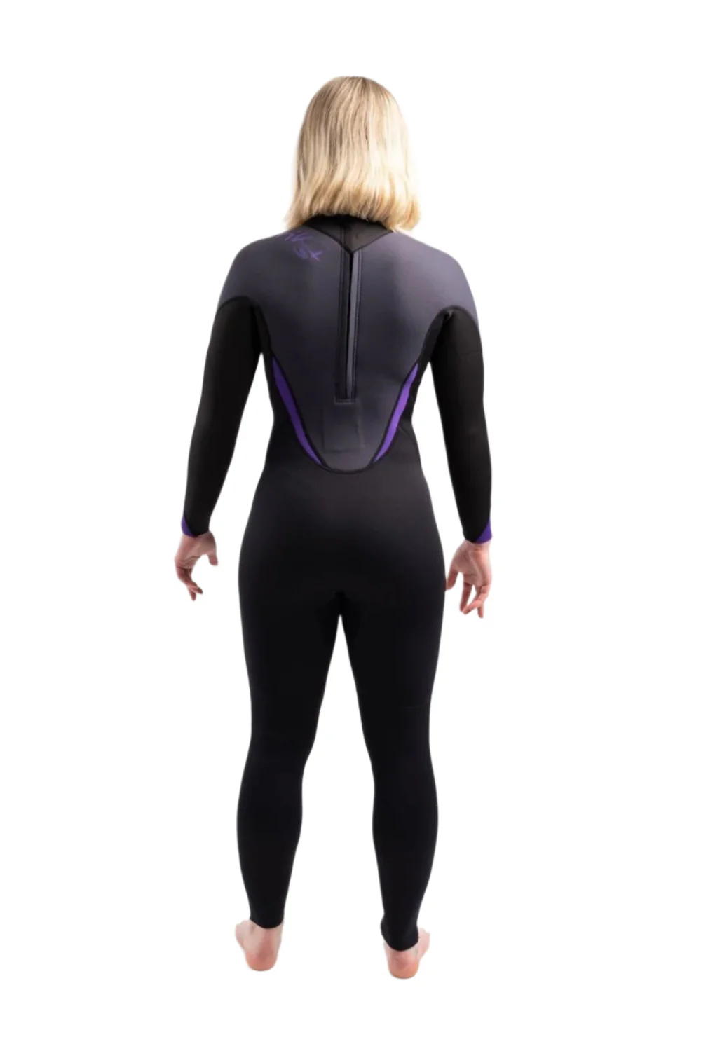 Tiki Tech 3/2mm Womens  Wetsuit Back Zip Black/Purple - Image 2