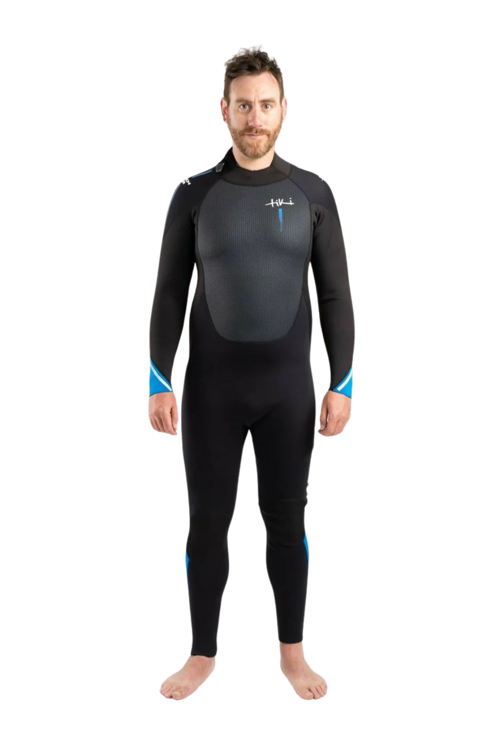 Tiki Tech 3/2mm Mens Wetsuit Back Zip Black/Blue