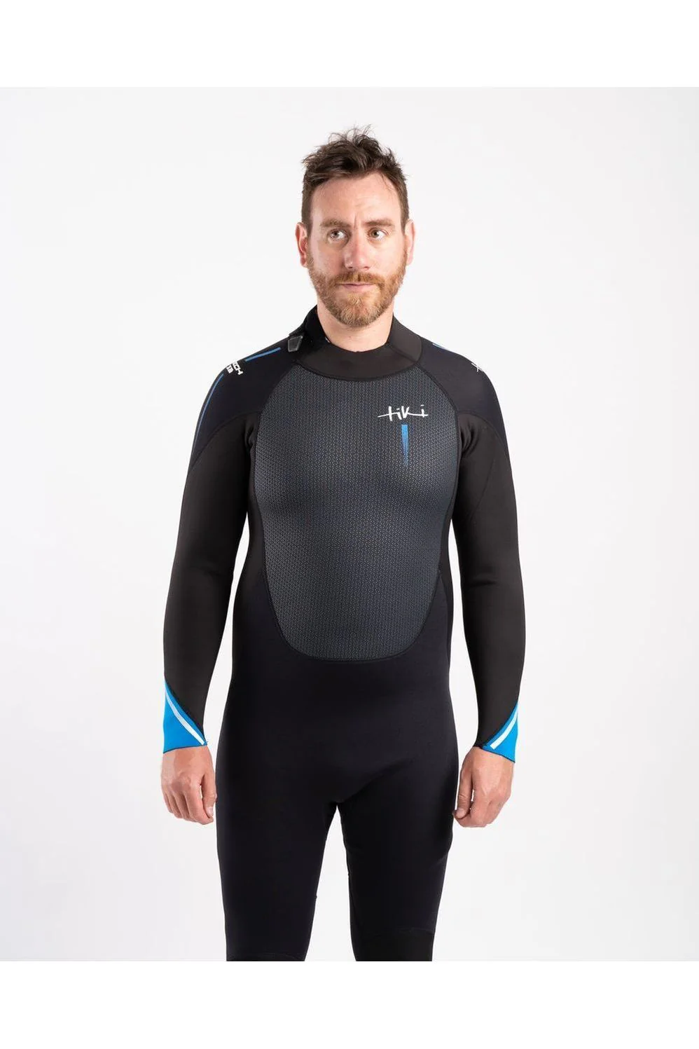 Tiki Tech 3/2mm Mens Wetsuit Back Zip Black/Blue - Image 4