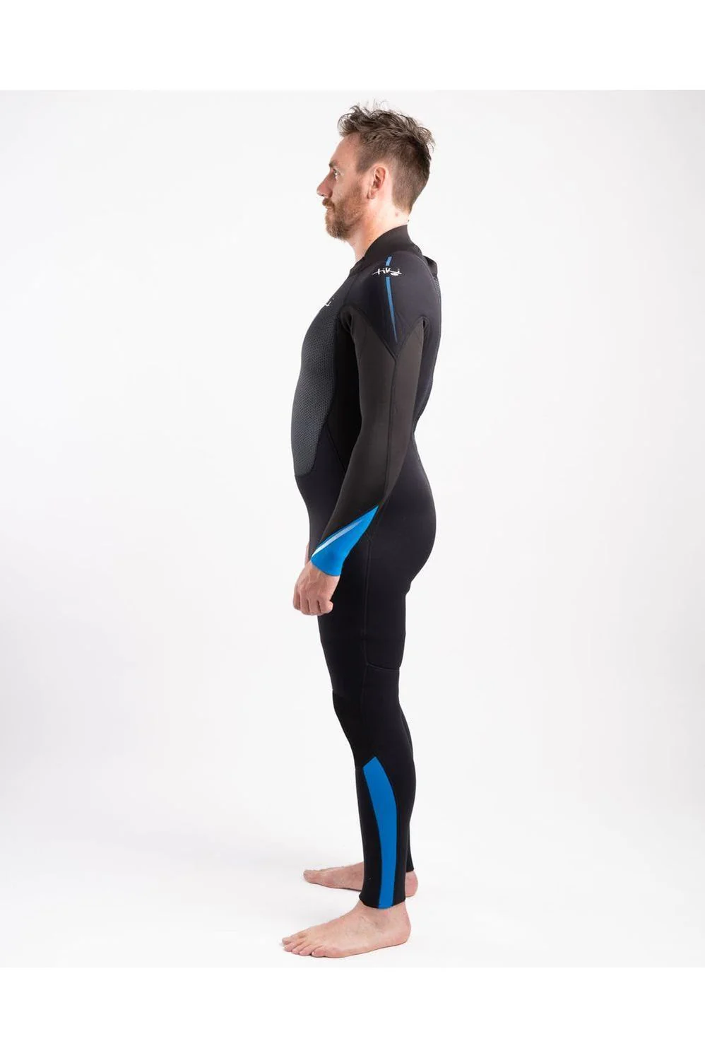 Tiki Tech 3/2mm Mens Wetsuit Back Zip Black/Blue - Image 6