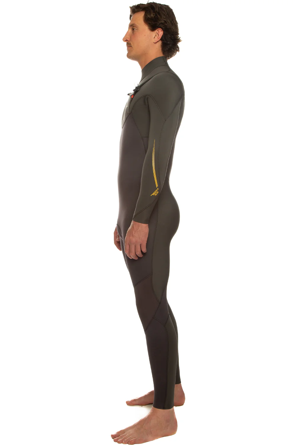 Tech 3/2mm Mens Wetsuit Chest Zip Charcoal - Image 4