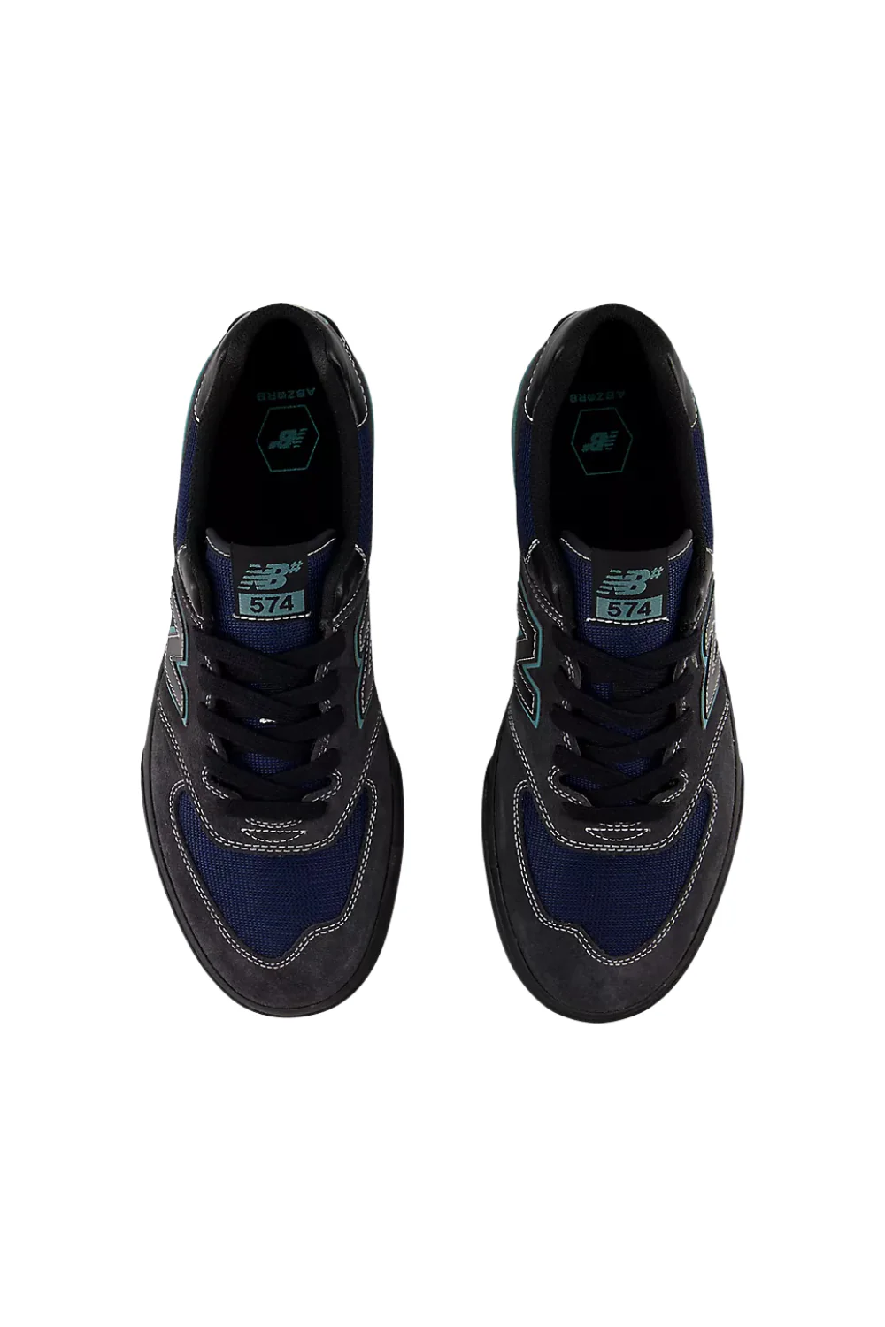 New Balance Numeric 574 Vulc Mens Shoes Faded Black/Faded Teal - Image 4