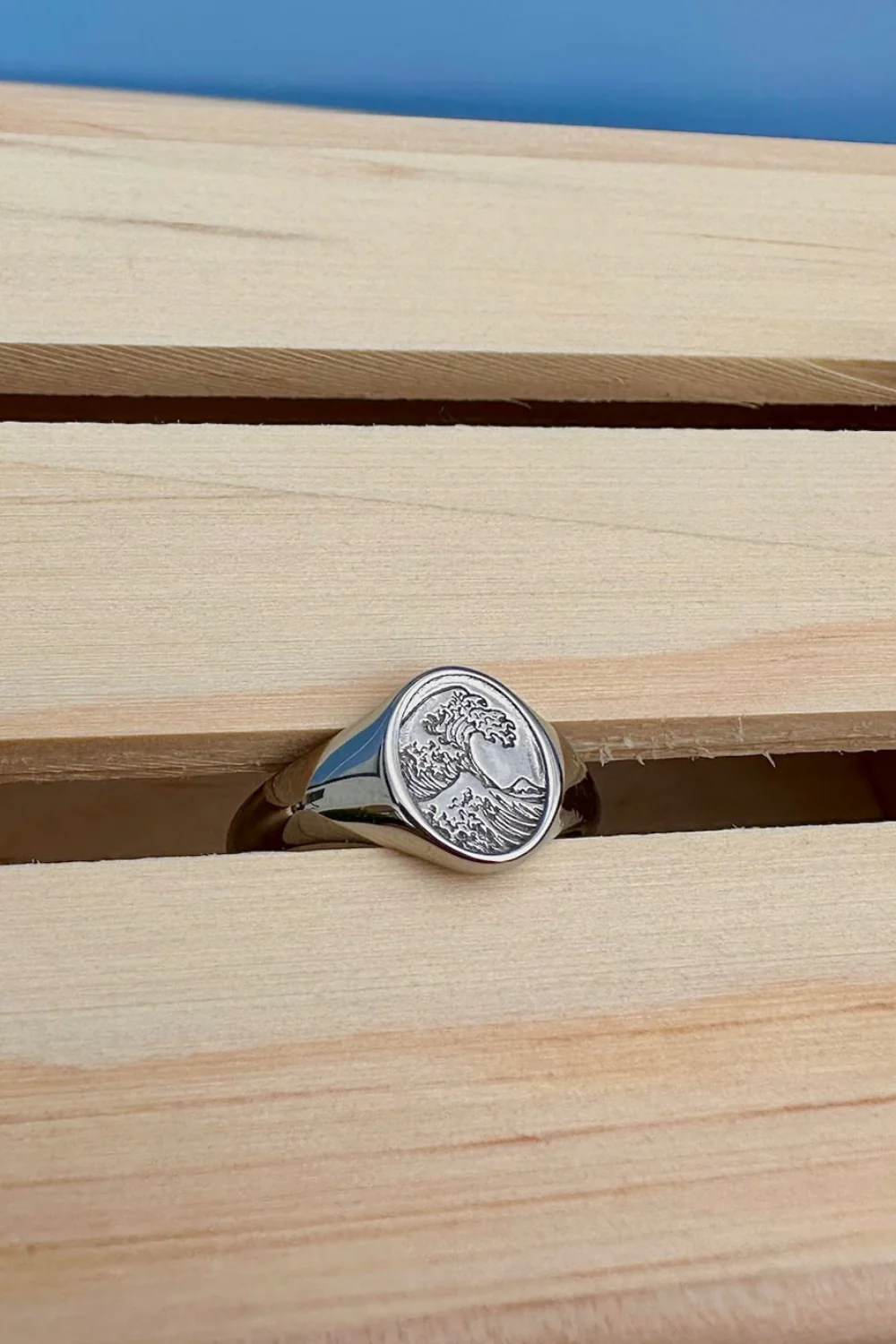 Ocean Jewel Kanagawa Signet Ring Silver - Image 2