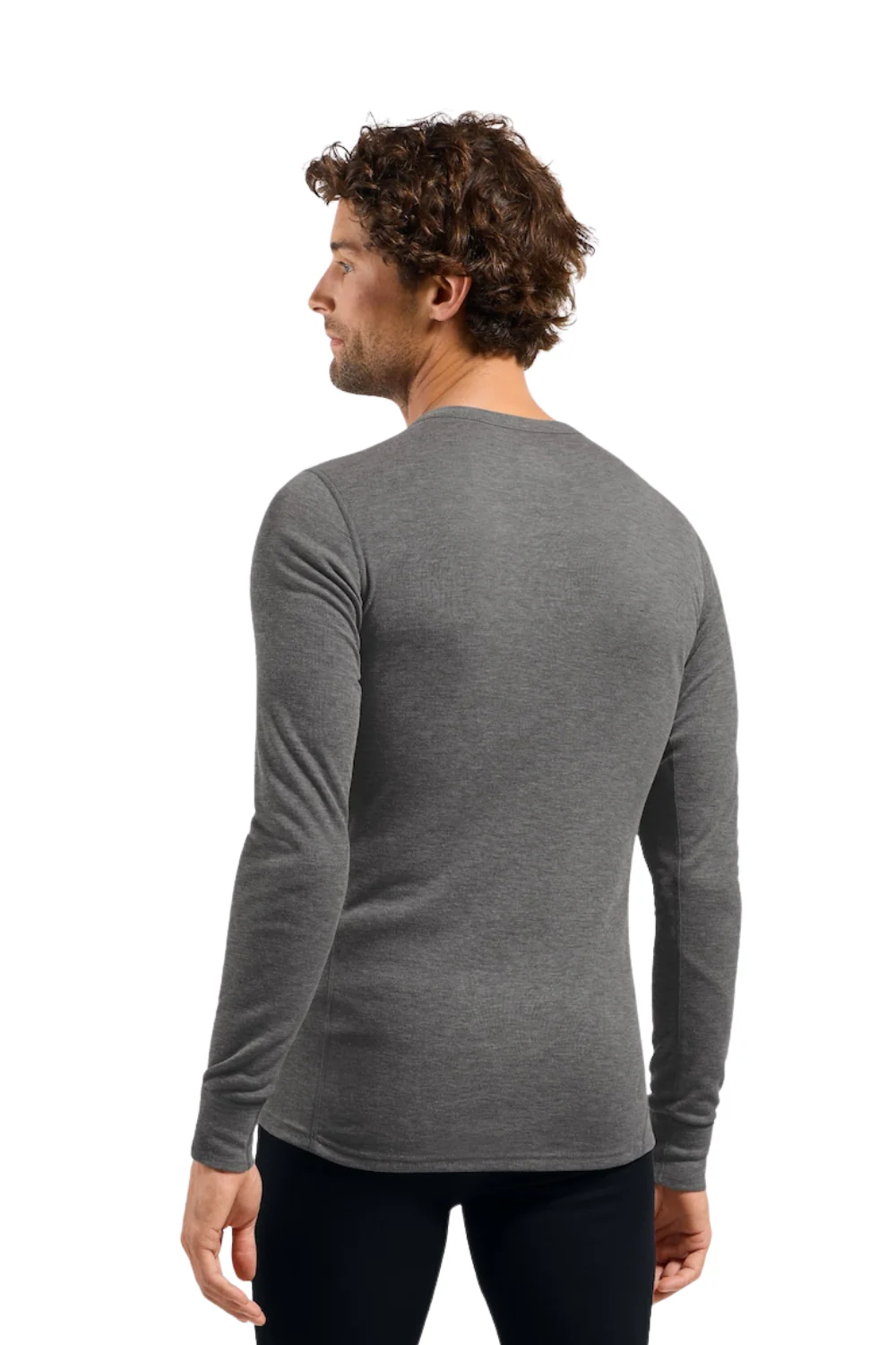Odlo Active Warm Mens Base Layer Top Steel Grey Melange - Image 2