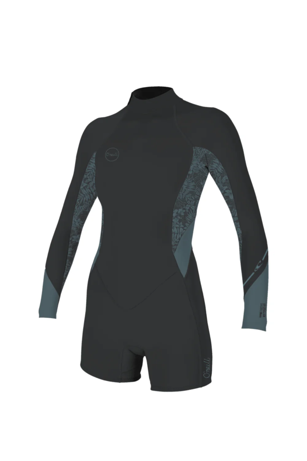 O'Neill Bahia 2/1mm Womens Spring Wetsuit Long Sleeve Back Zip Tempered Steel/Shaded Island Sky/Shade