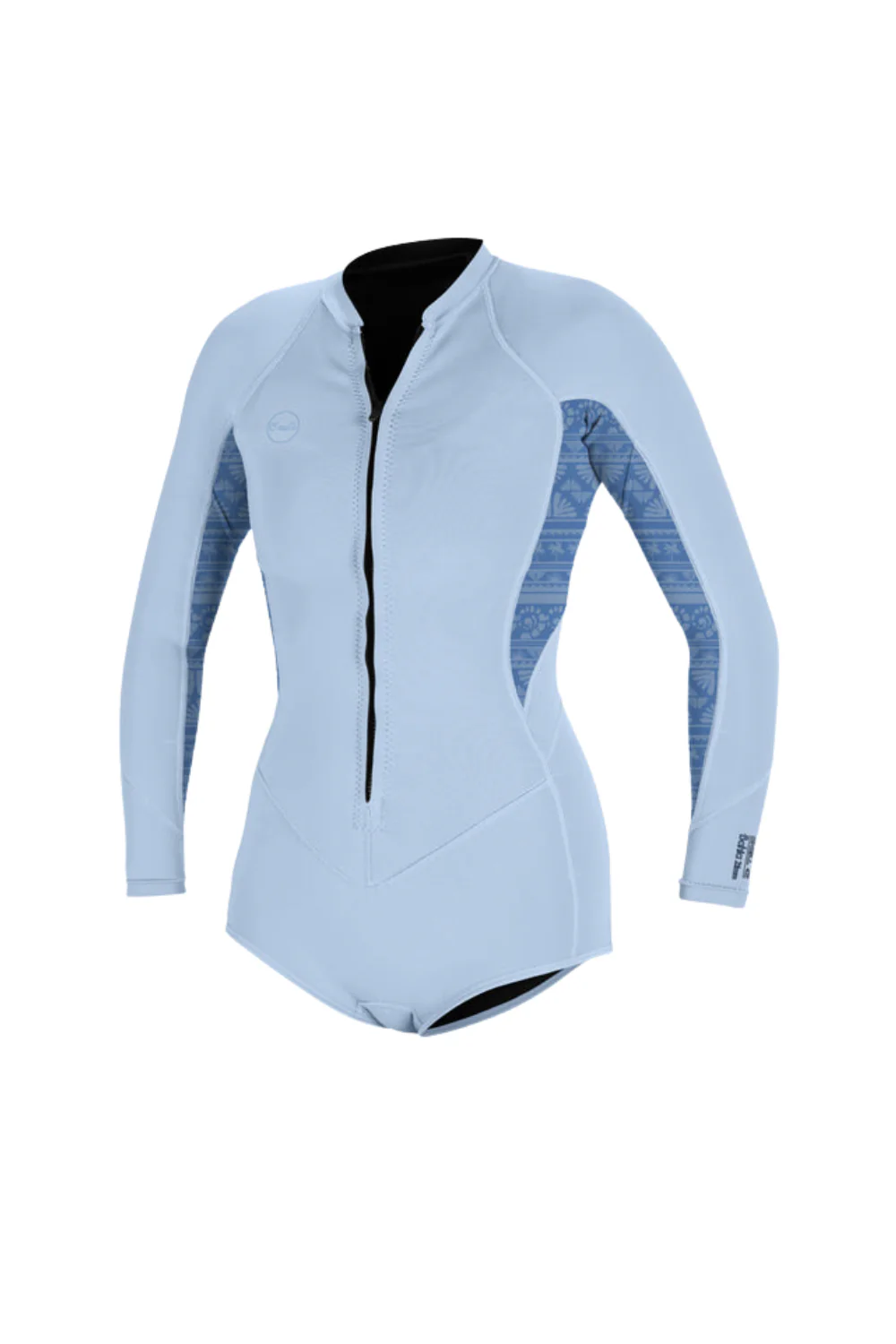 O'Neill Bahia 2/1 Womens Spring Wetsuit Long Sleeve Front Zip Chambray Blue/Surf Abstract/Chambray Blue