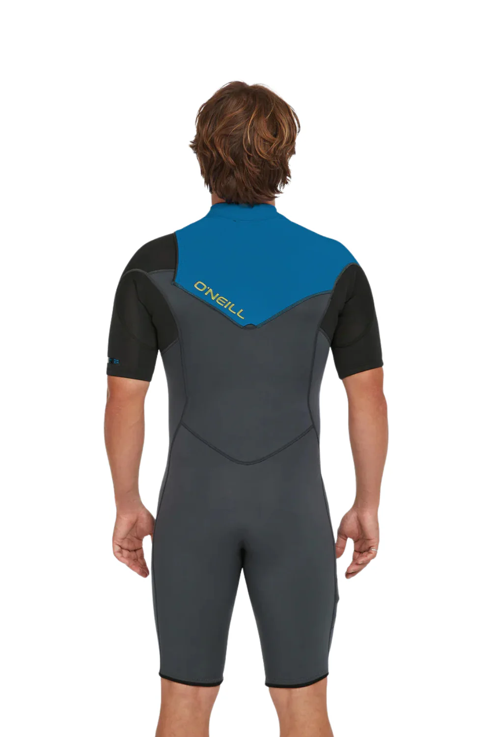 O'Neill Hammer 2mm Mens Spring Wetsuit Short Sleeve Chest Zip Graphite/Black/Ocean - Image 2