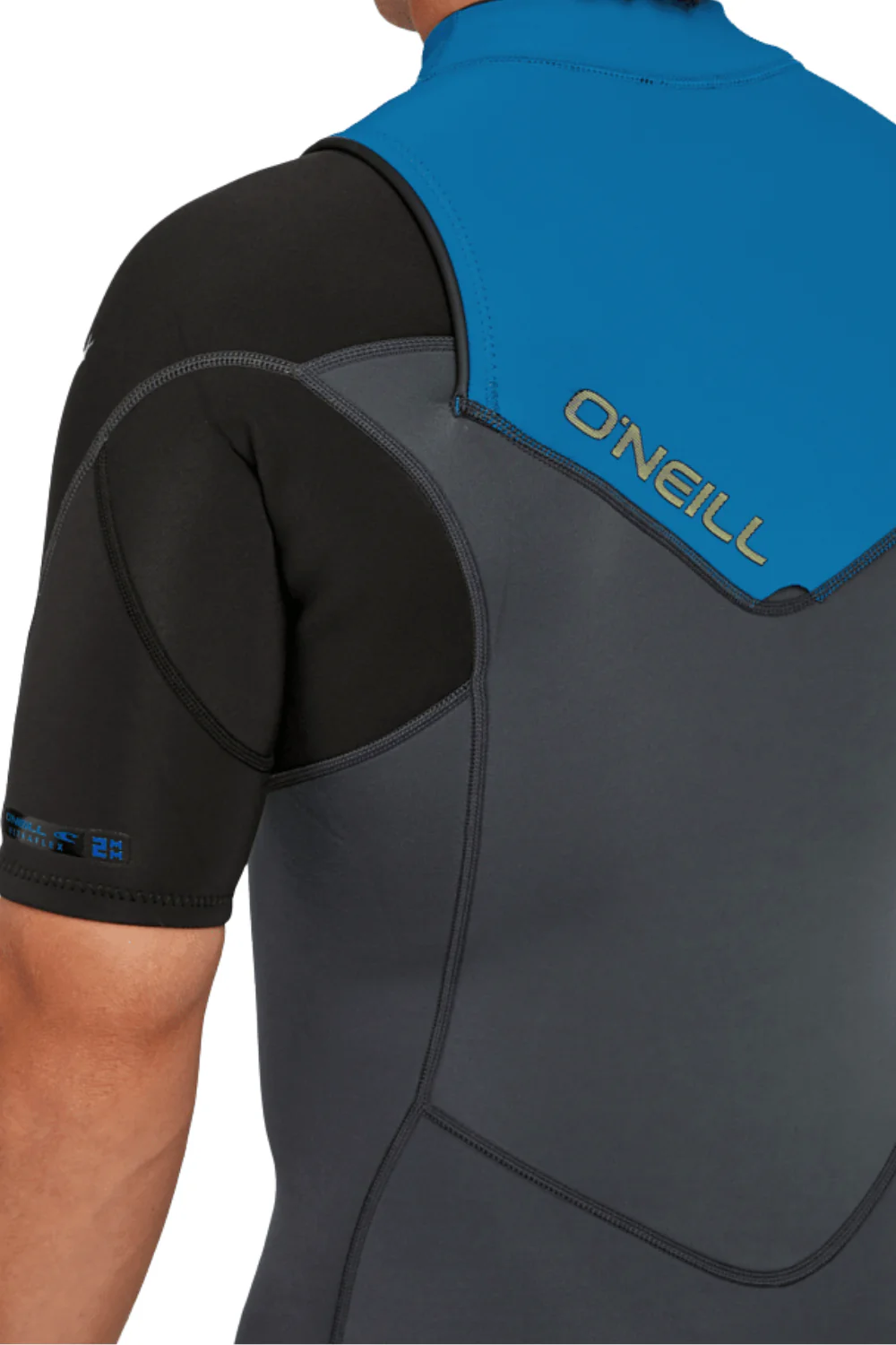 O'Neill Hammer 2mm Mens Spring Wetsuit Short Sleeve Chest Zip Graphite/Black/Ocean - Image 5