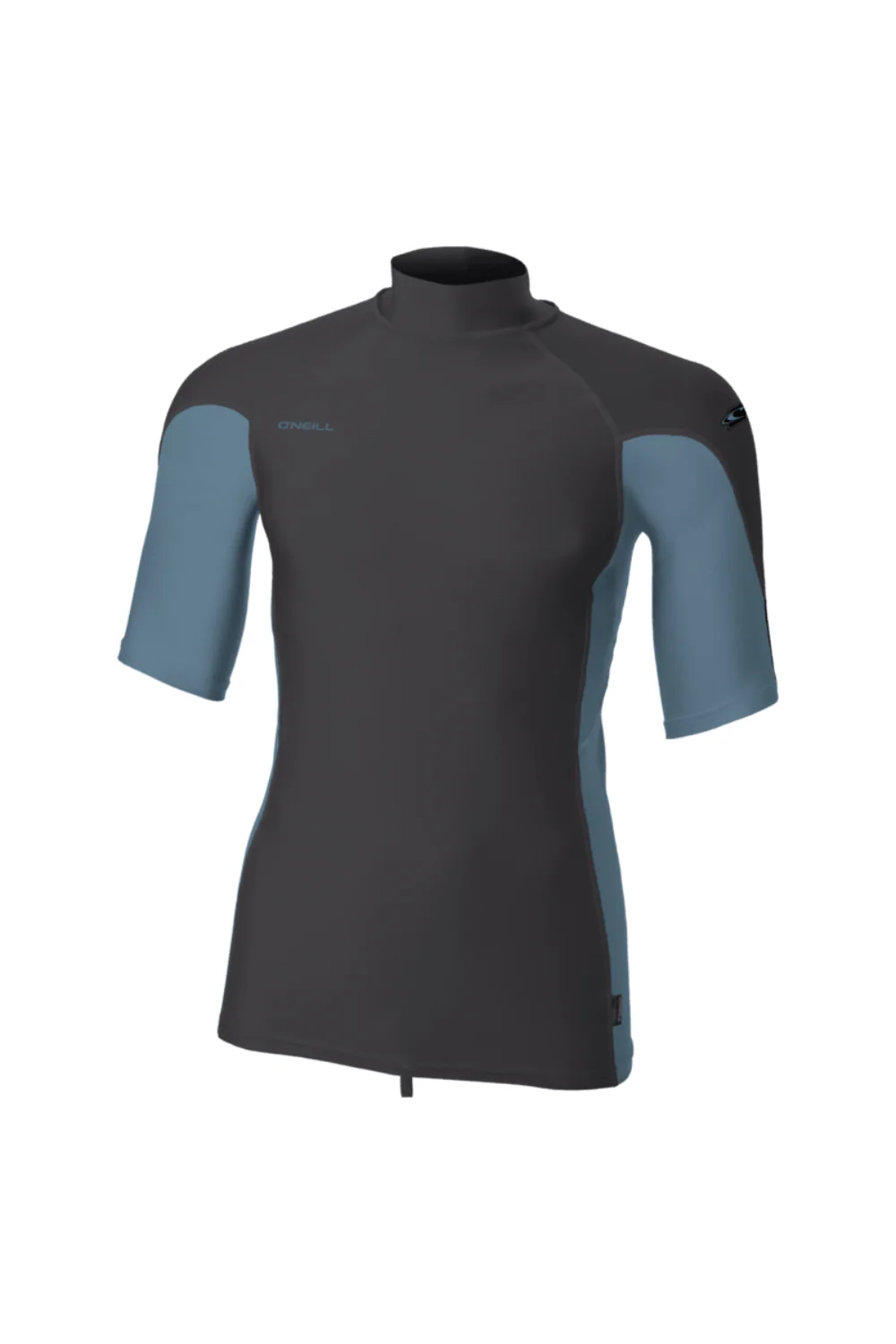 O'Neill Hyperfreak Skins Mens Rash Guard Short Sleeve Turtleneck Tempered Steel/Blue Fusion