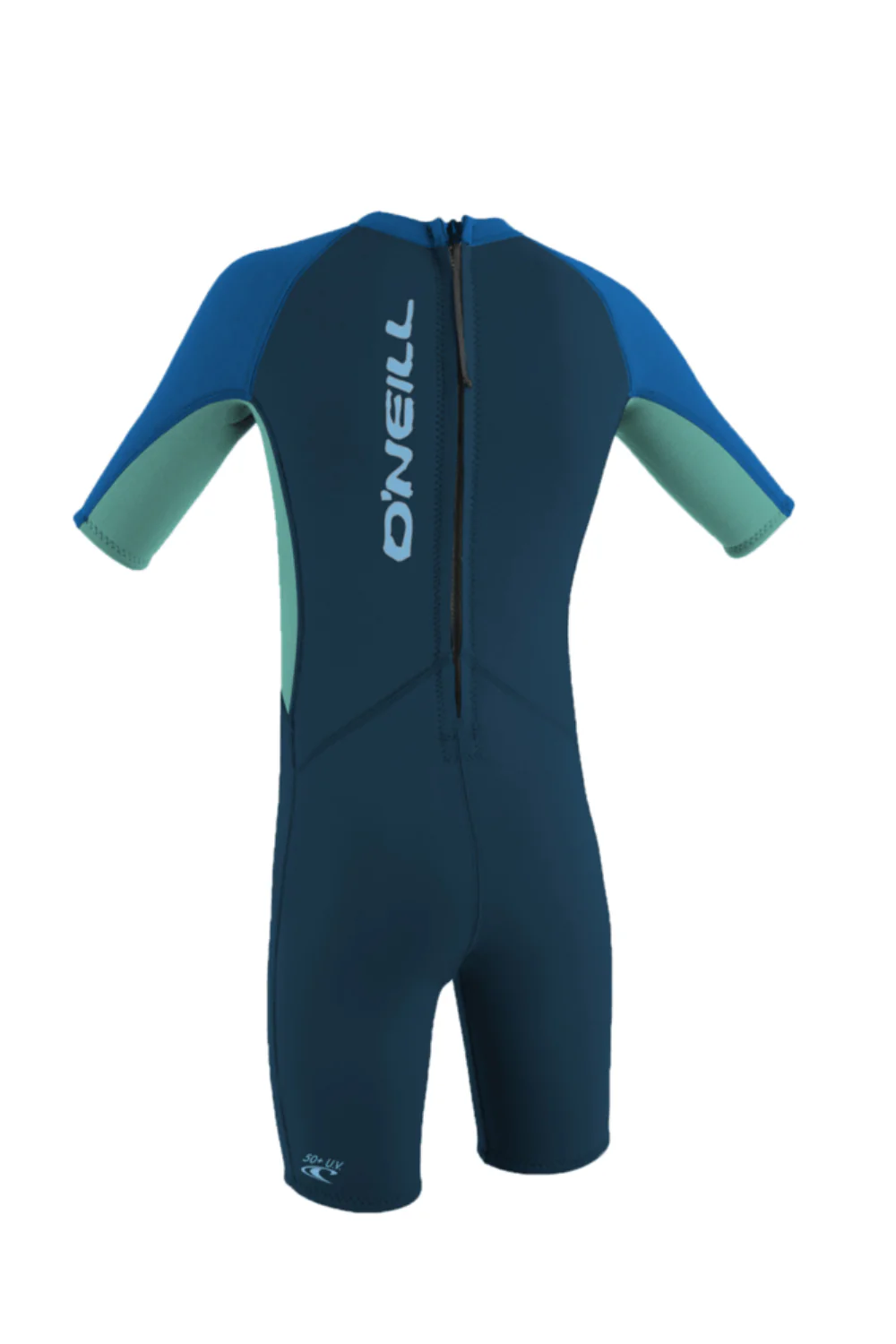 O'Neill Reactor-2 2mm Toddler Spring Wetsuit Back Zip Short Sleeve Slate/Light Aqua/Ocean - Image 2