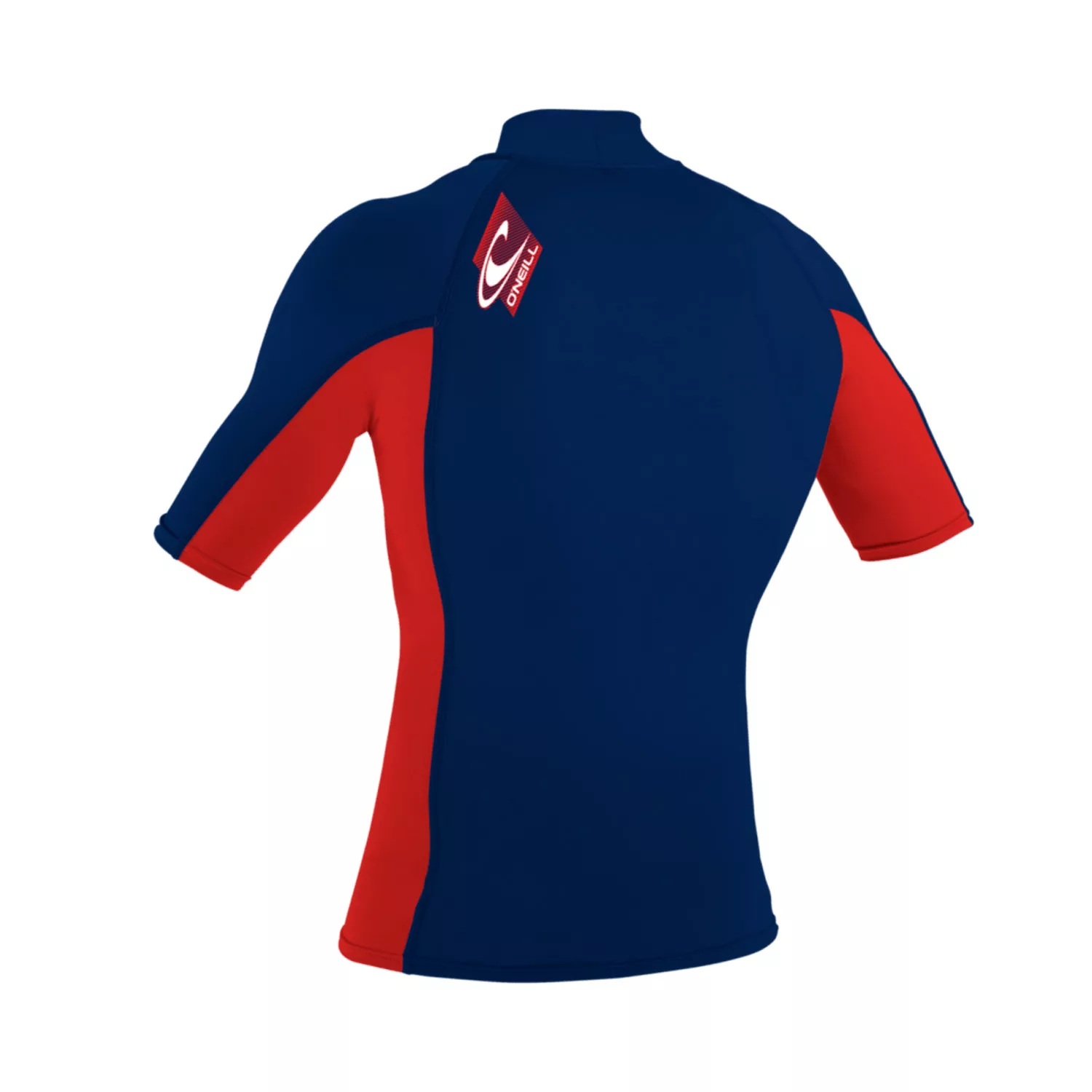 O'Neill Youth Premium Skins Short Sleeve Rash Guard Turtleneck Navy/Red/Navy - Image 2