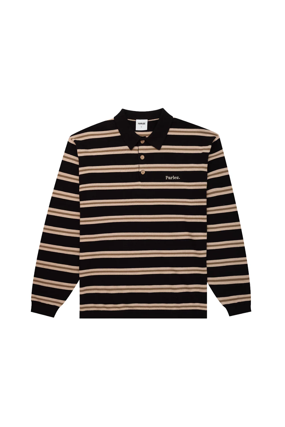 Parlez Aspen Long Sleeve Polo Knit Black - Image 3
