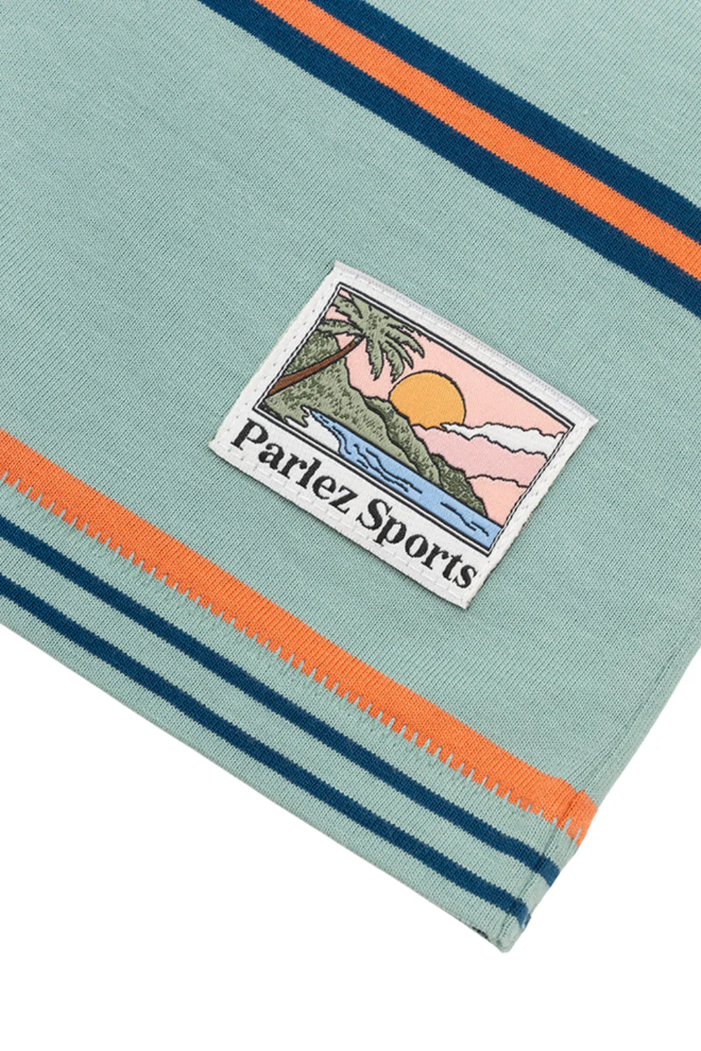 Parlez Calm Mens Yarn Dyed Stripe T-Shirt Mineral - Image 3