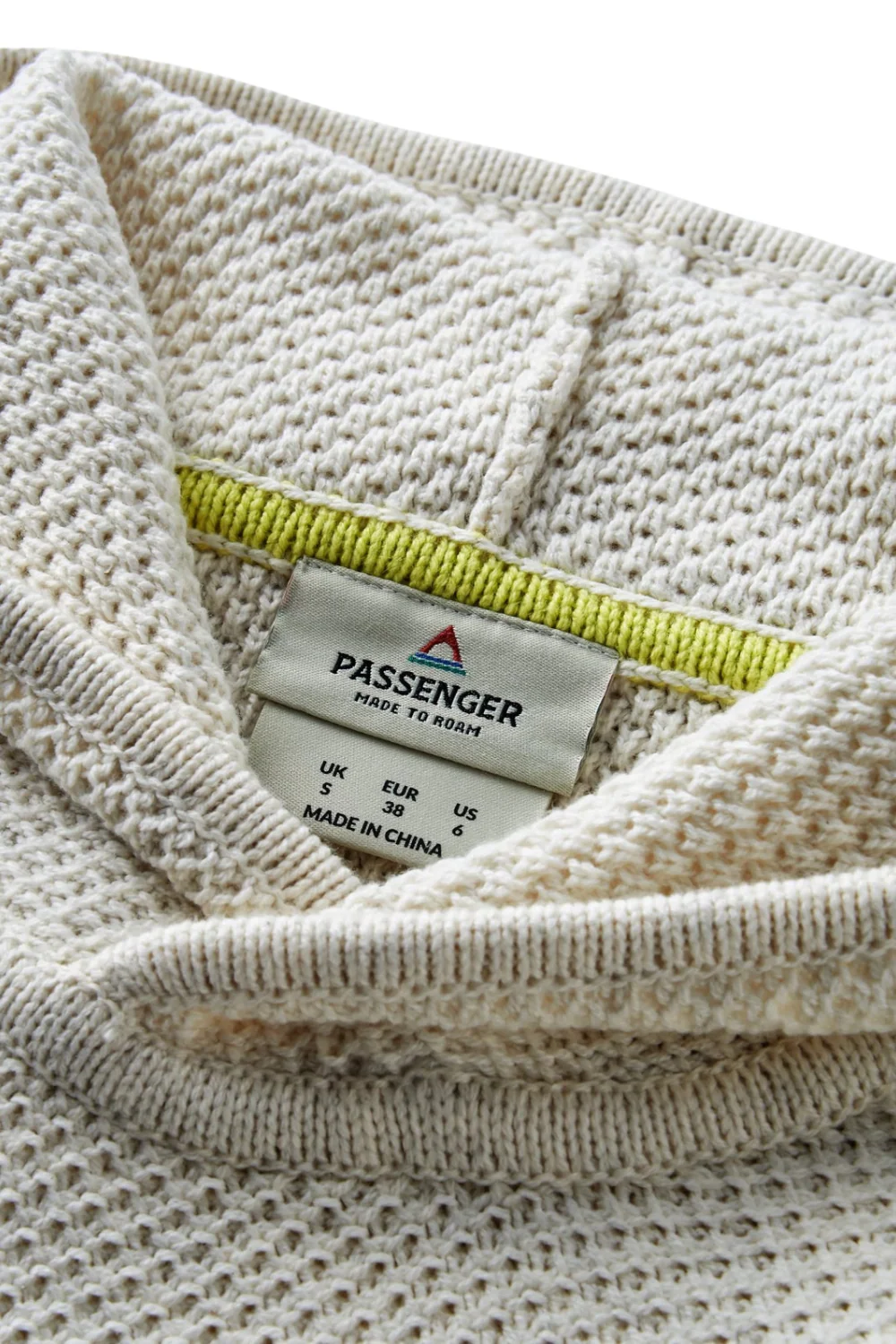 Passenger Cove Organic Cotton Knitted Hoodie Off White - Image 3