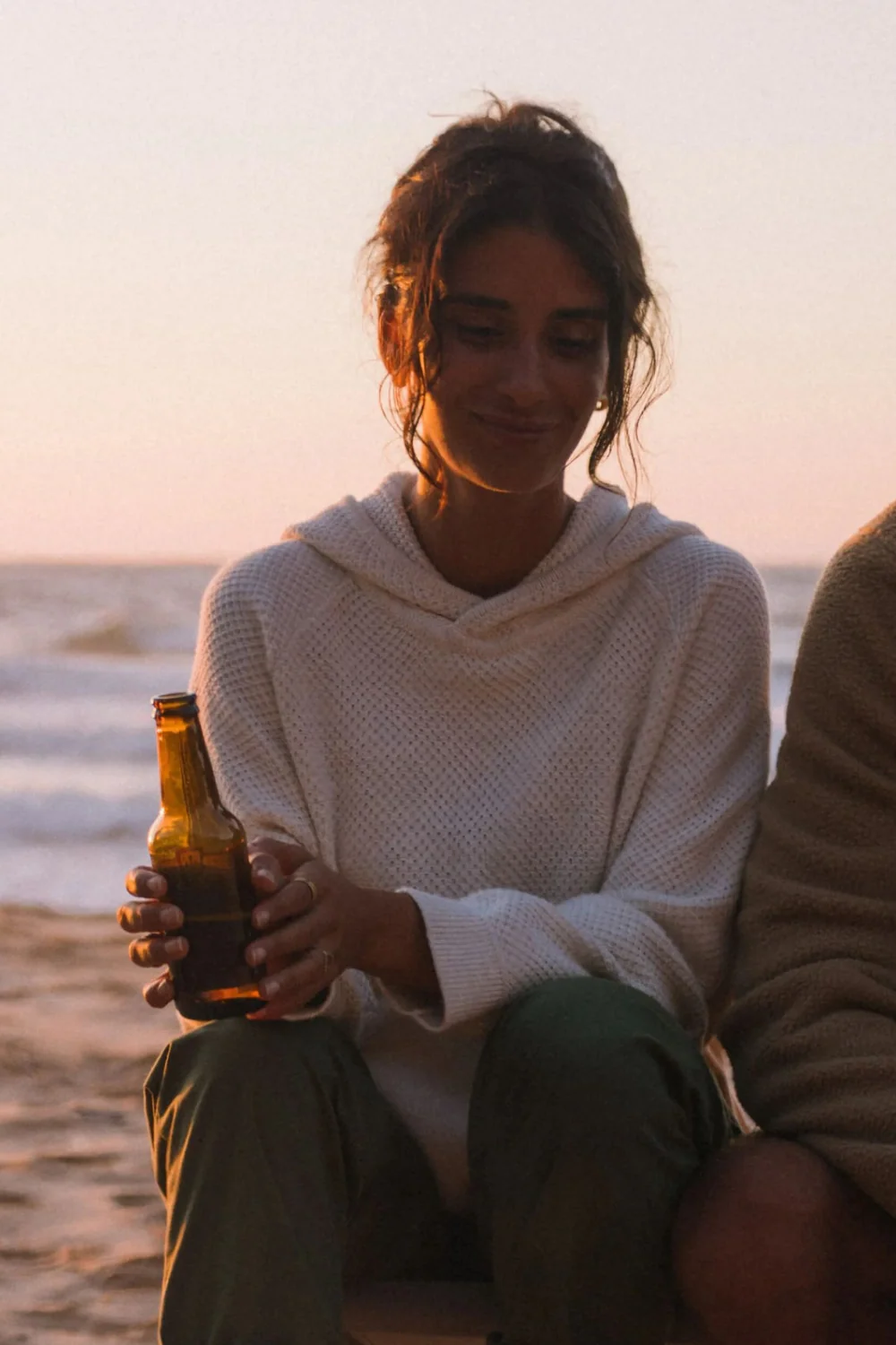 Passenger Cove Organic Cotton Knitted Hoodie Off White - Image 5