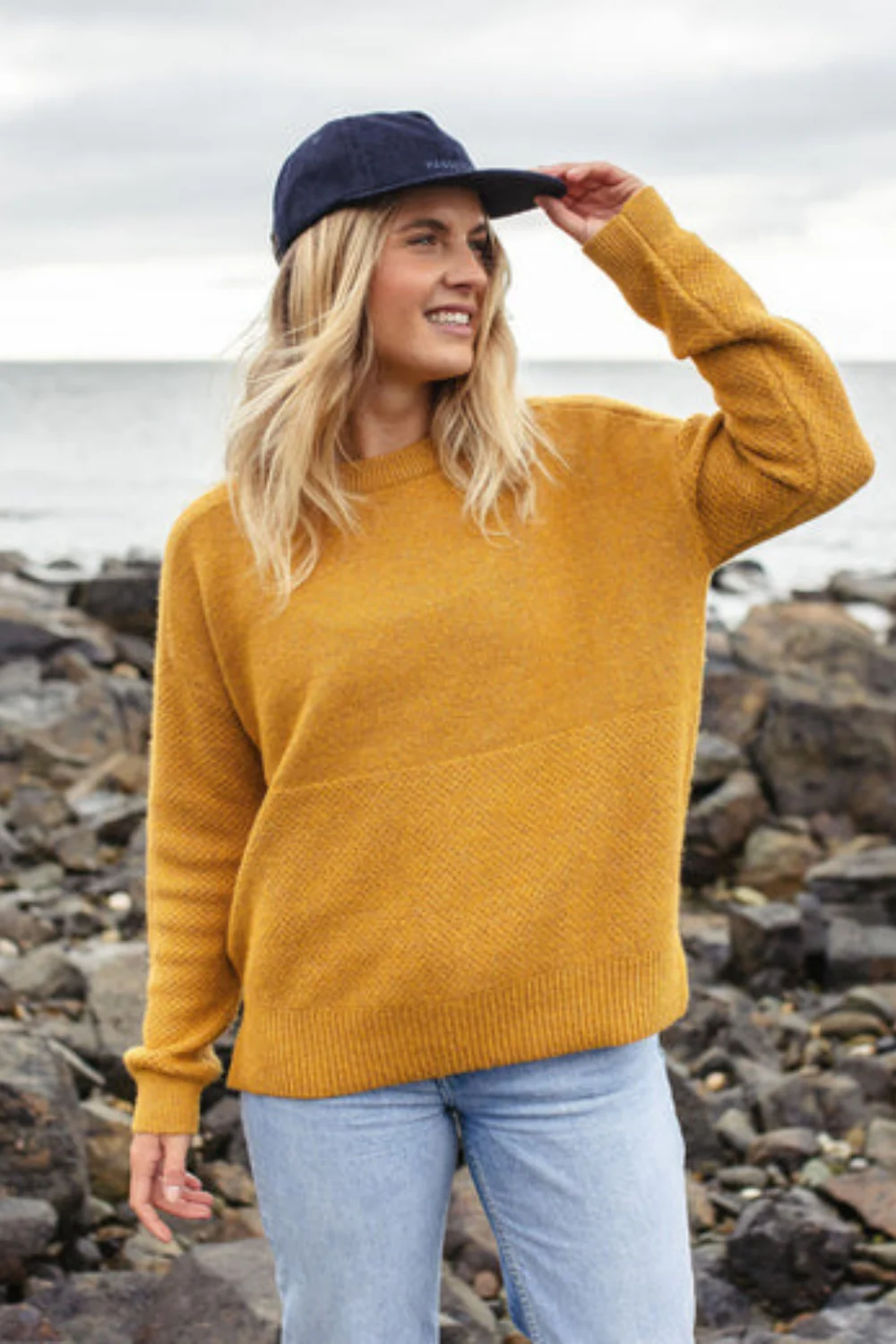 Passenger Cove Organic Cotton Knitted Jumper Heritage Yellow - Image 2