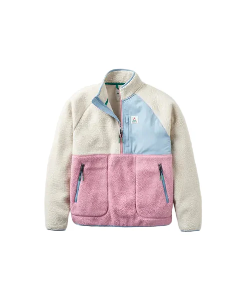 Passenger Home Womens Recycled Sherpa Fleece Oatmeal/Pink Haze