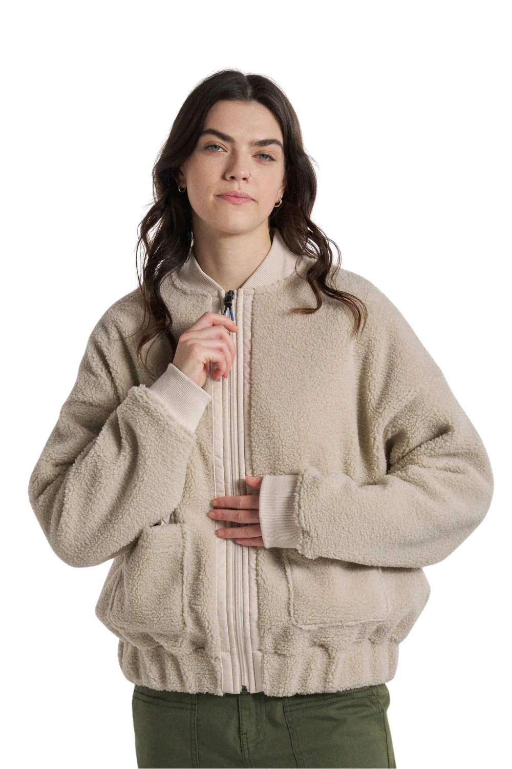 Passenger Lucia Womens Recycled Sherpa Fleece Vintage White - Image 2
