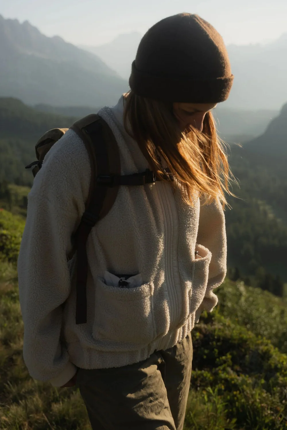 Passenger Lucia Womens Recycled Sherpa Fleece Vintage White - Image 5
