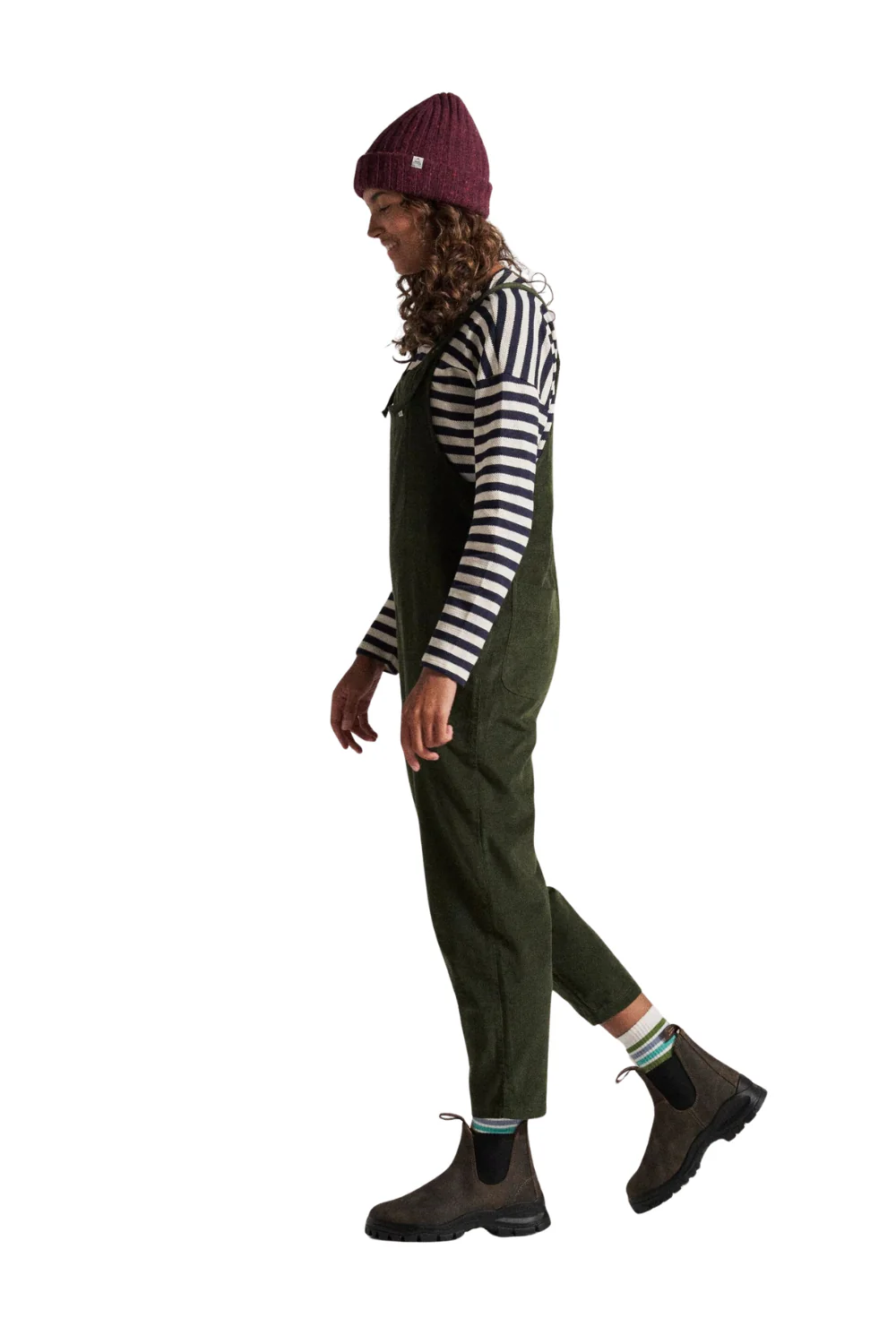 Passenger Meadows Womens Organic Cotton Corduroy Dungarees Fir Tree - Image 2