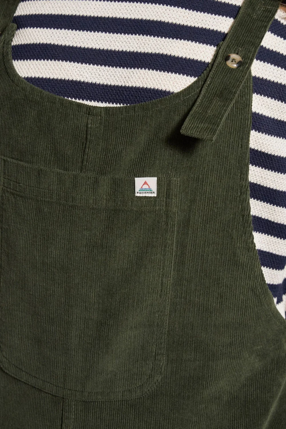 Passenger Meadows Womens Organic Cotton Corduroy Dungarees Fir Tree - Image 6