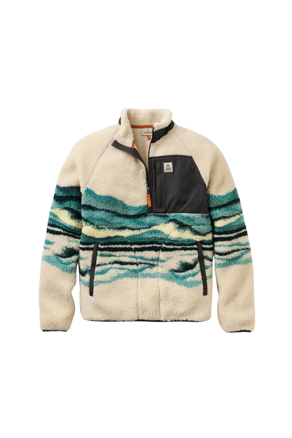 Passenger Offroad Recycled Sherpa Mens 1/2 Zip Fleece Reflection Birch